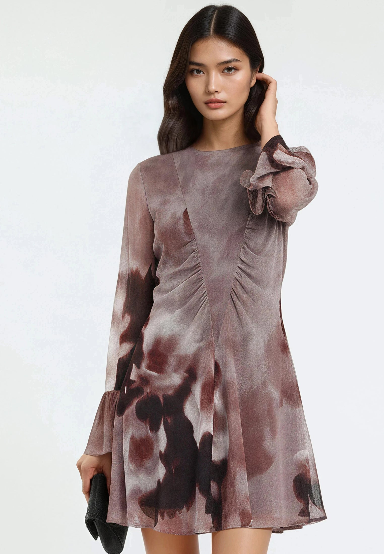 CORINNE SHORT DRESS BLUR ASHES