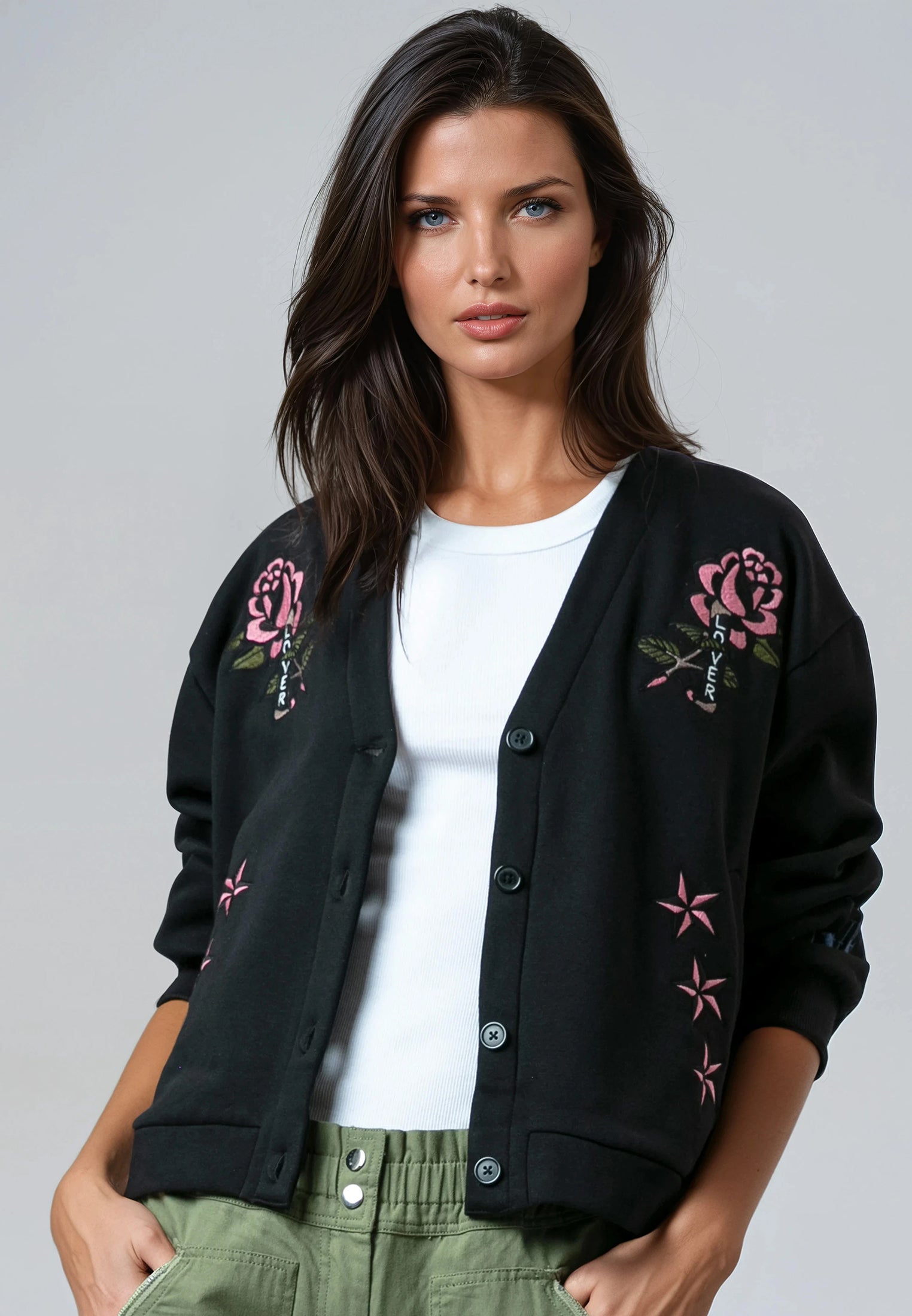 LOVE CARDIGAN BLACK & COLOUR