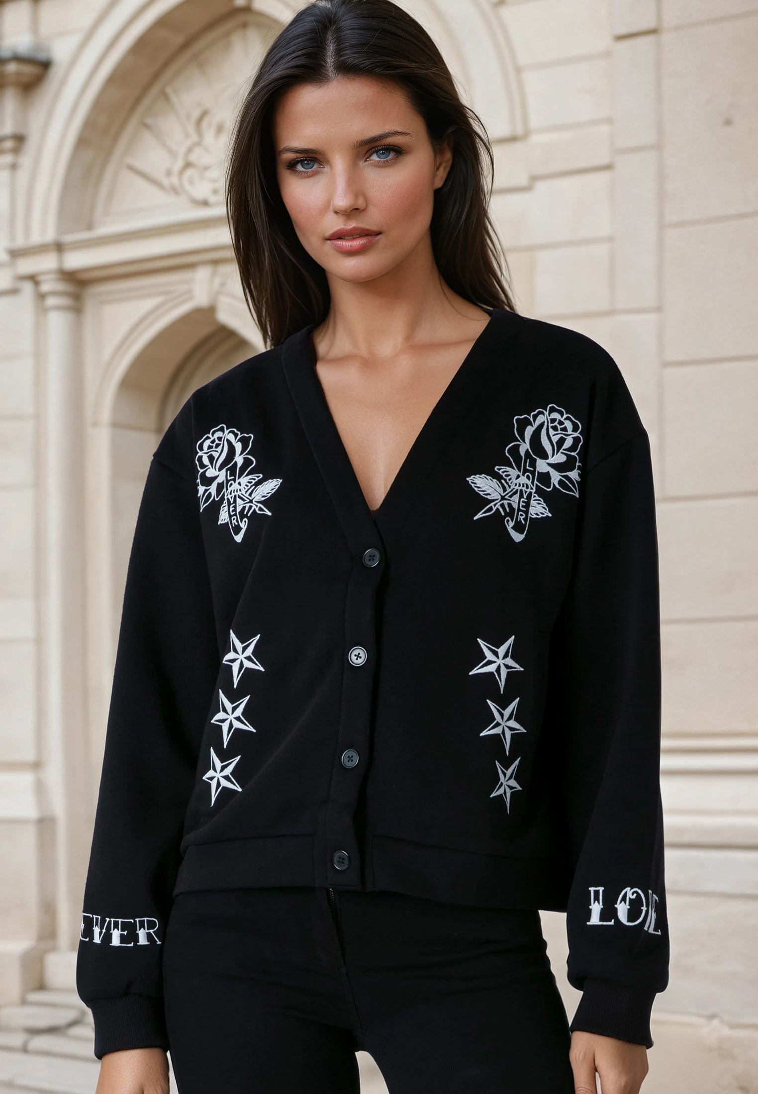 LOVE CARDIGAN BLACK & WHITE