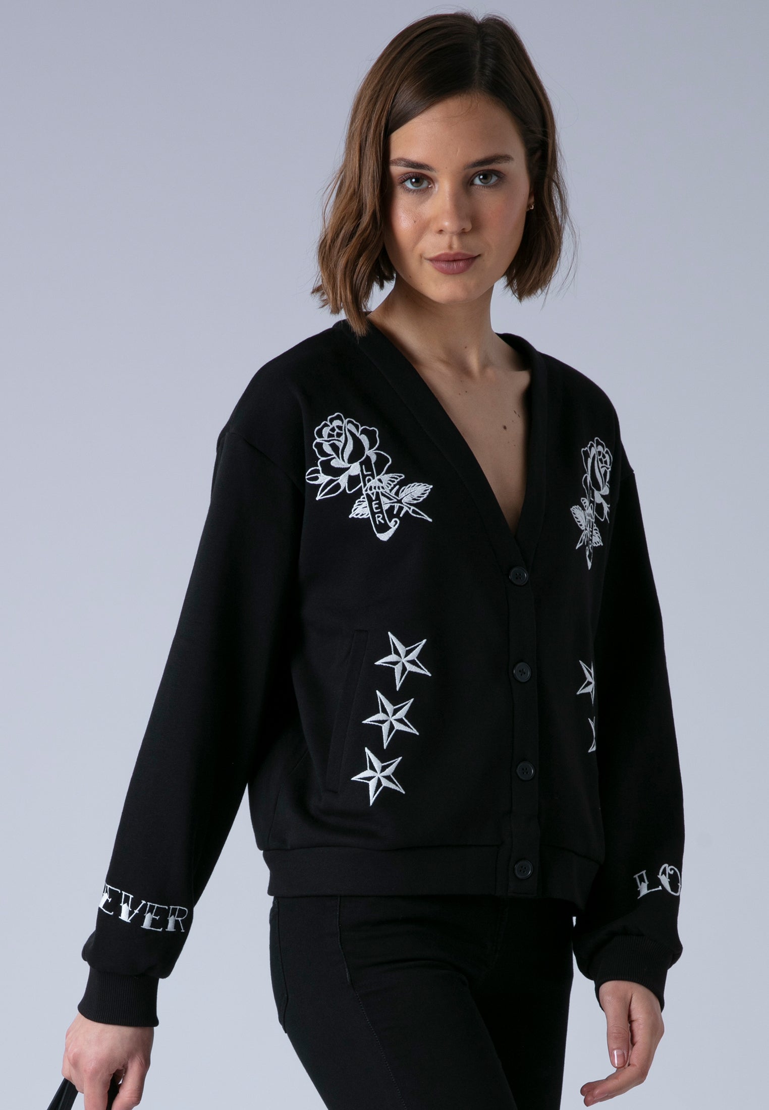 LOVE CARDIGAN BLACK & WHITE