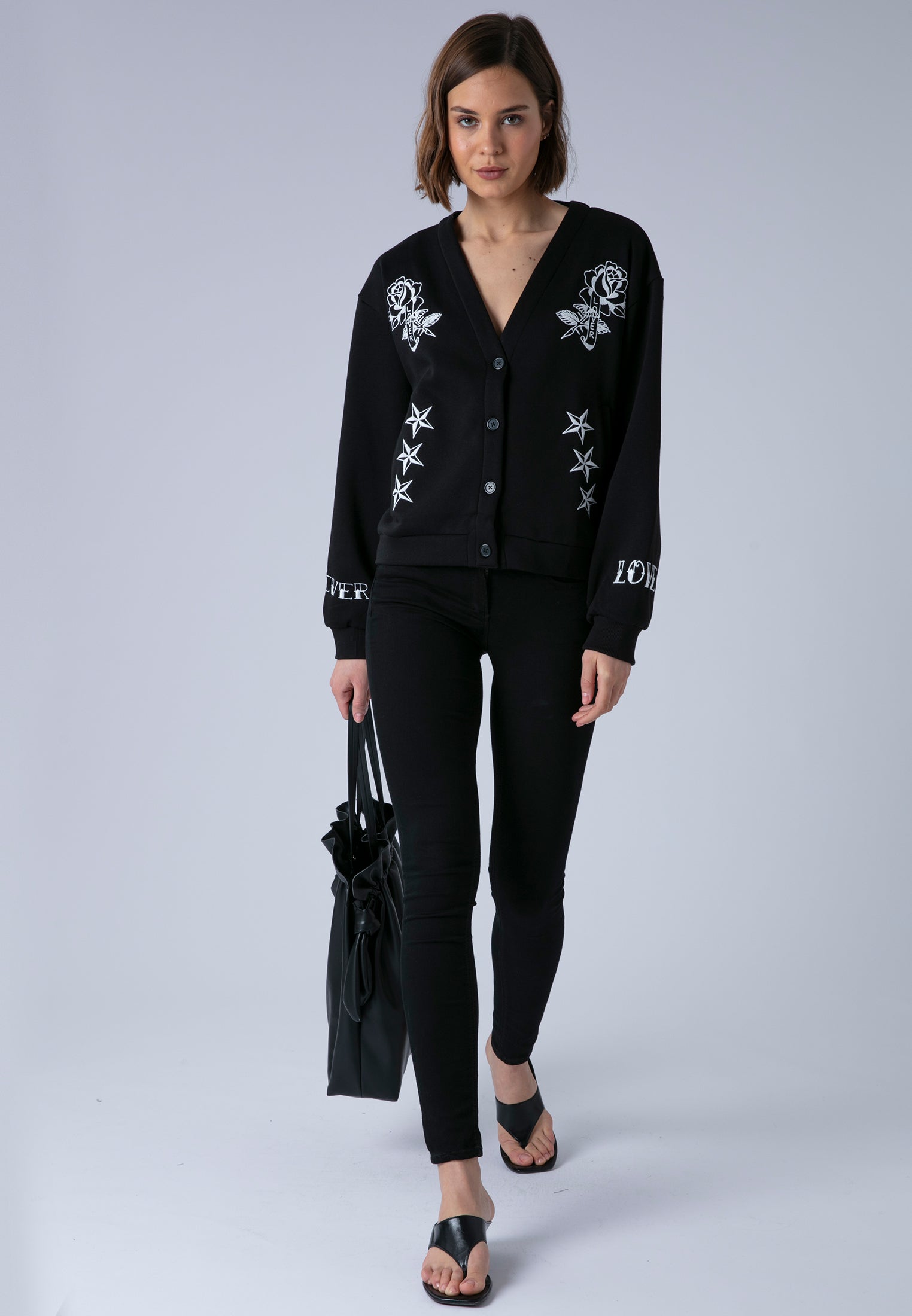 LOVE CARDIGAN BLACK & WHITE