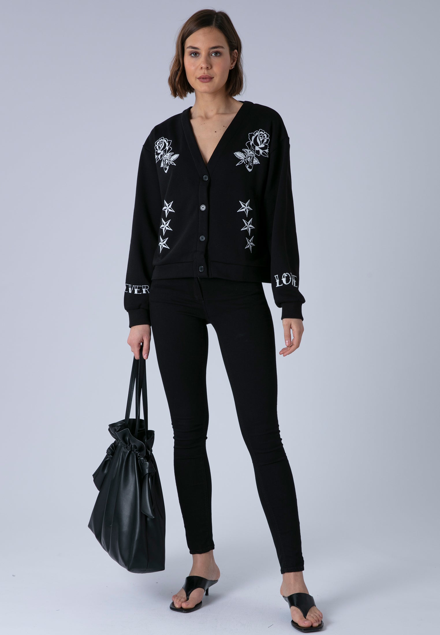 LOVE CARDIGAN BLACK & WHITE