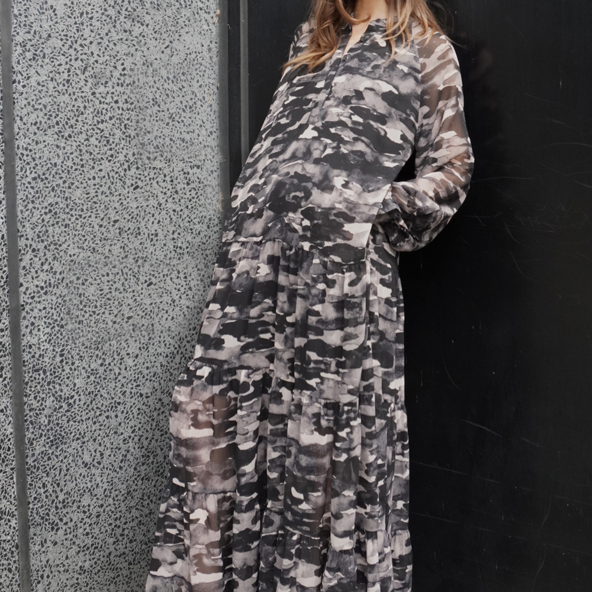 religion prosperity maxi dress RELIGION Sunset Long Sleeve Printed Maxi Dress