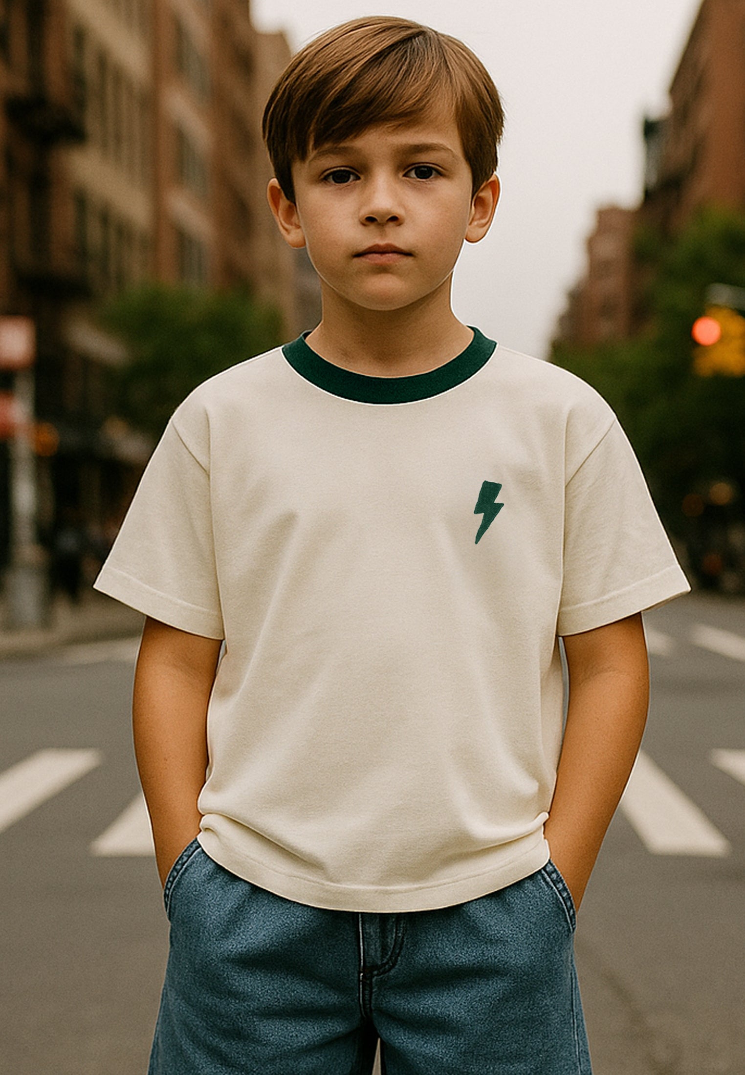 LIGHTNING BOLT BOYS T-SHIRT BOTTLE GREEN