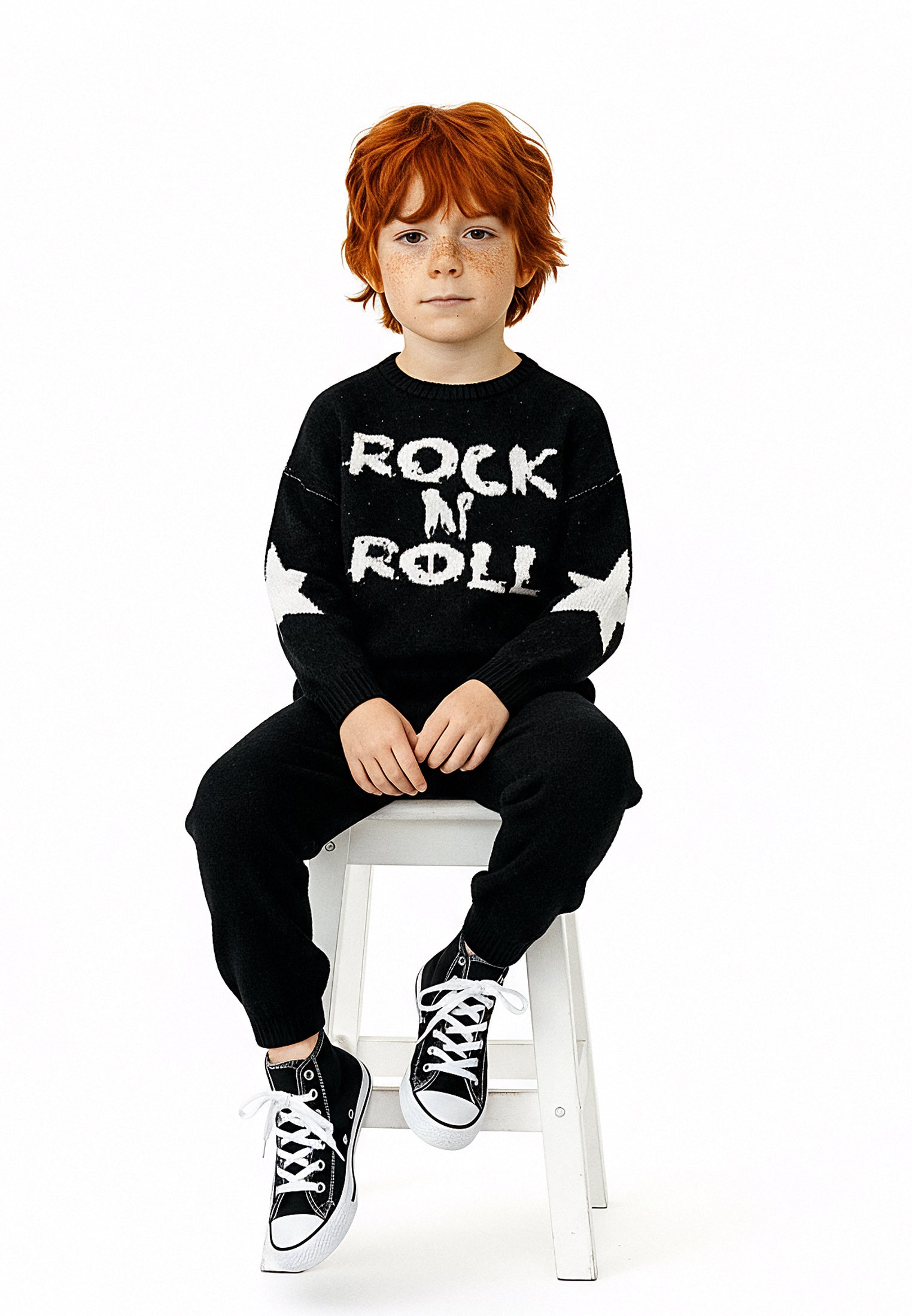 BOYS ROCK N ROLL JUMPER BLACK