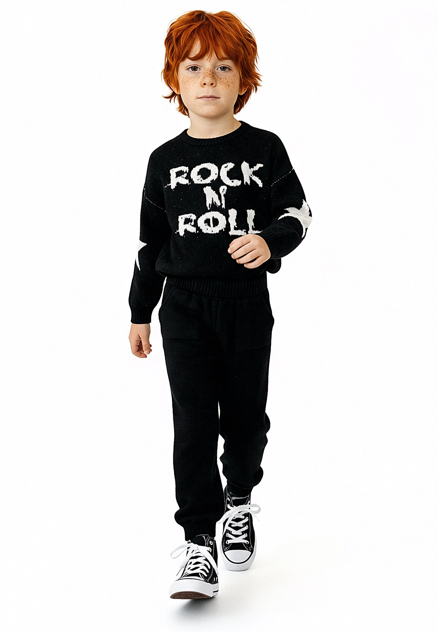 BOYS ROCK N ROLL JUMPER BLACK