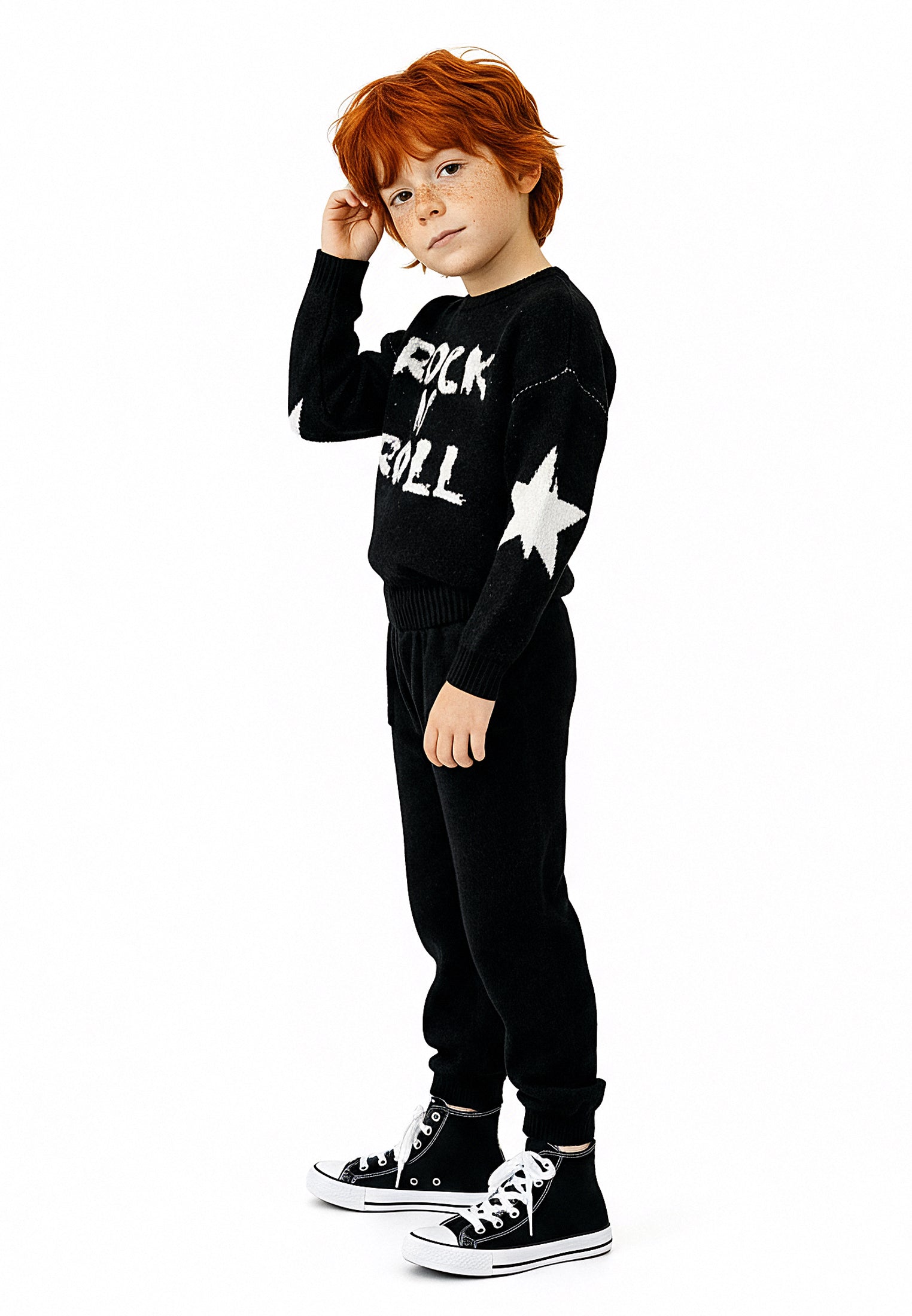 BOYS ROCK N ROLL JUMPER BLACK