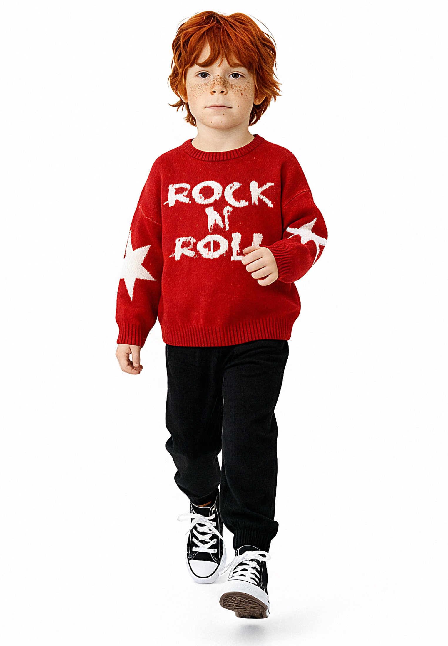 BOYS ROCK N ROLL JUMPER RED