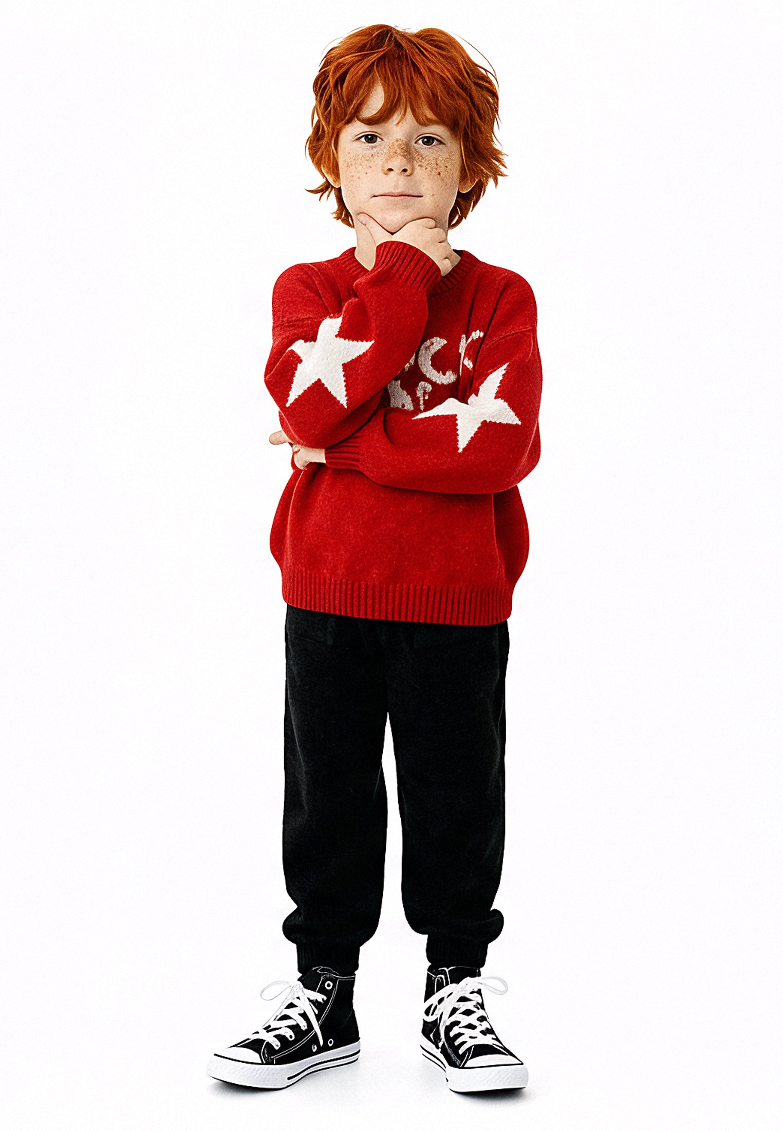BOYS ROCK N ROLL JUMPER RED