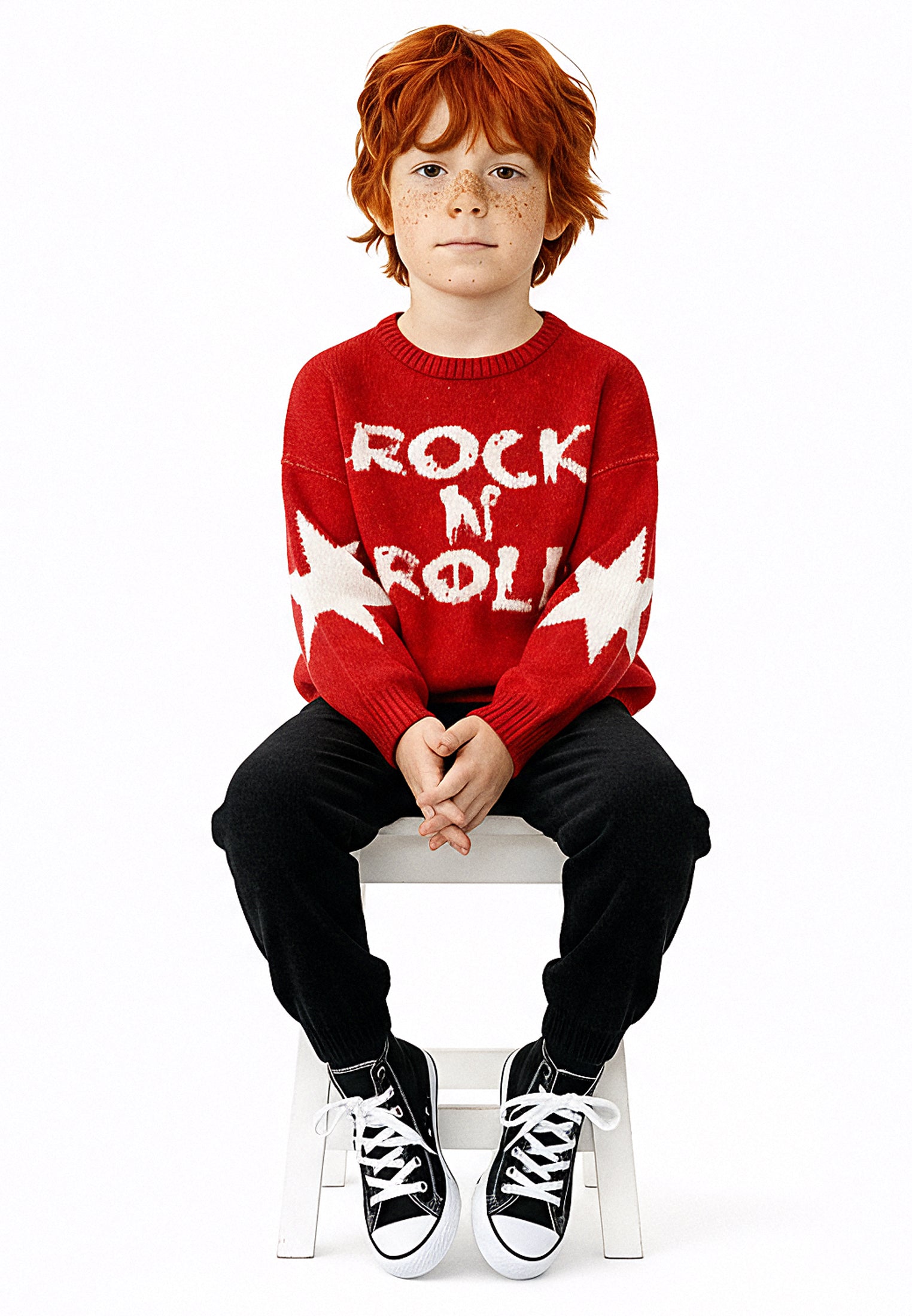 BOYS ROCK N ROLL JUMPER RED