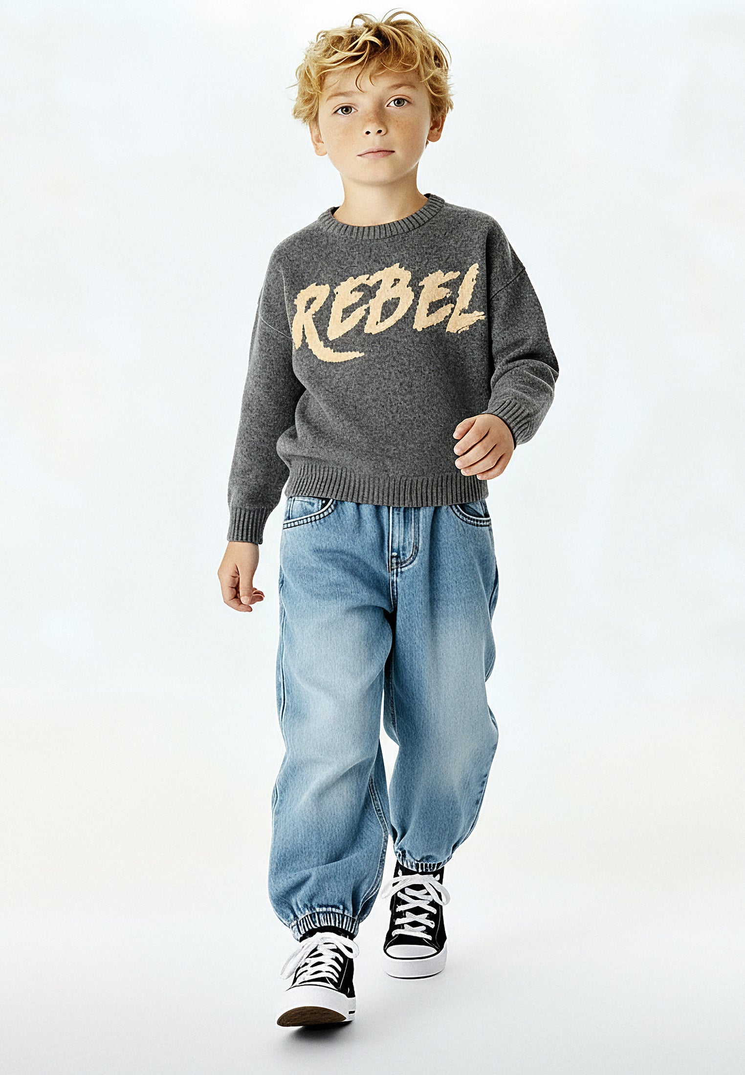 BOYS REBEL JUMPER CHARCOAL