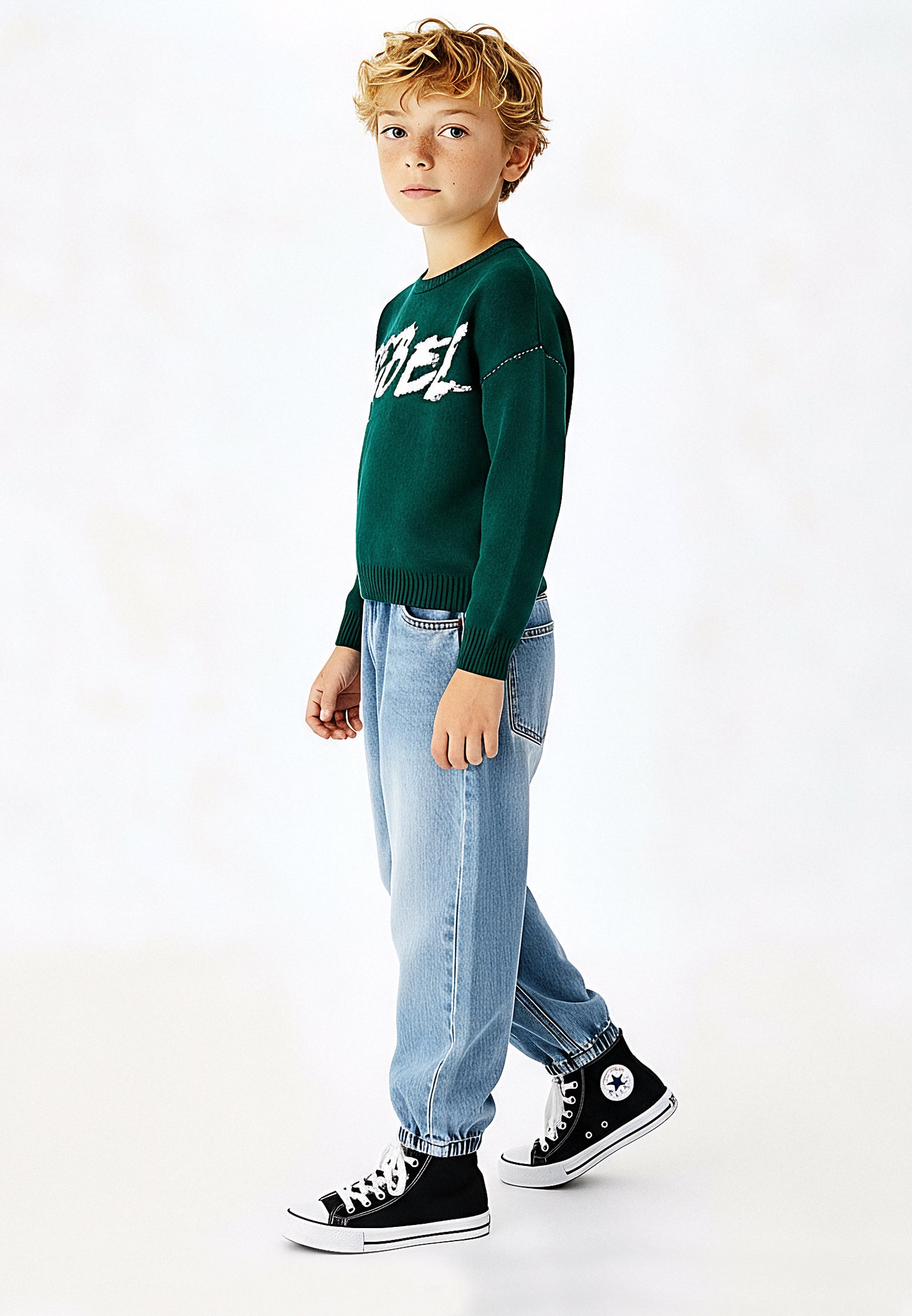 BOYS REBEL JUMPER FOREST GREEN