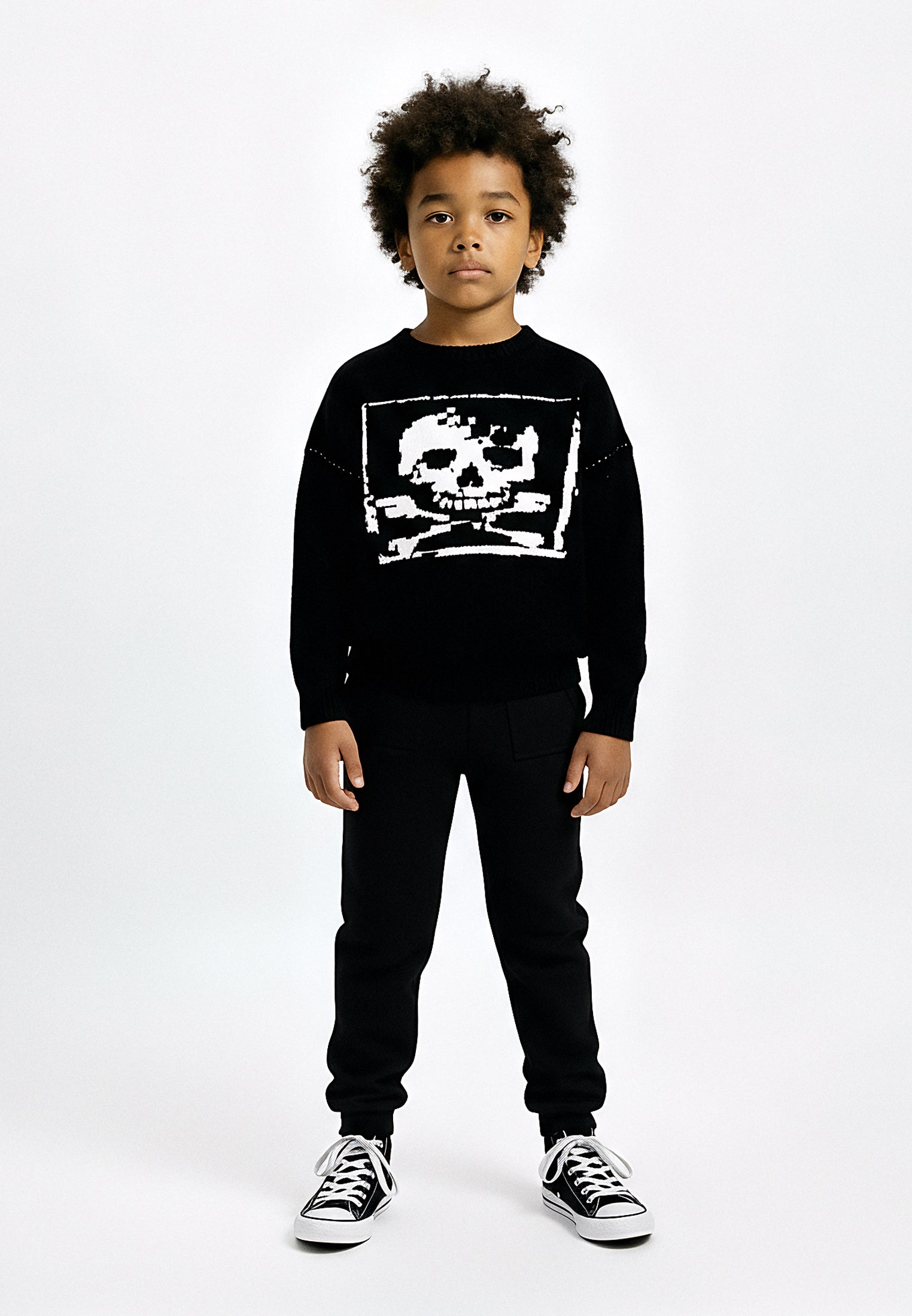 BOYS SKULLY JUMPER BLACK