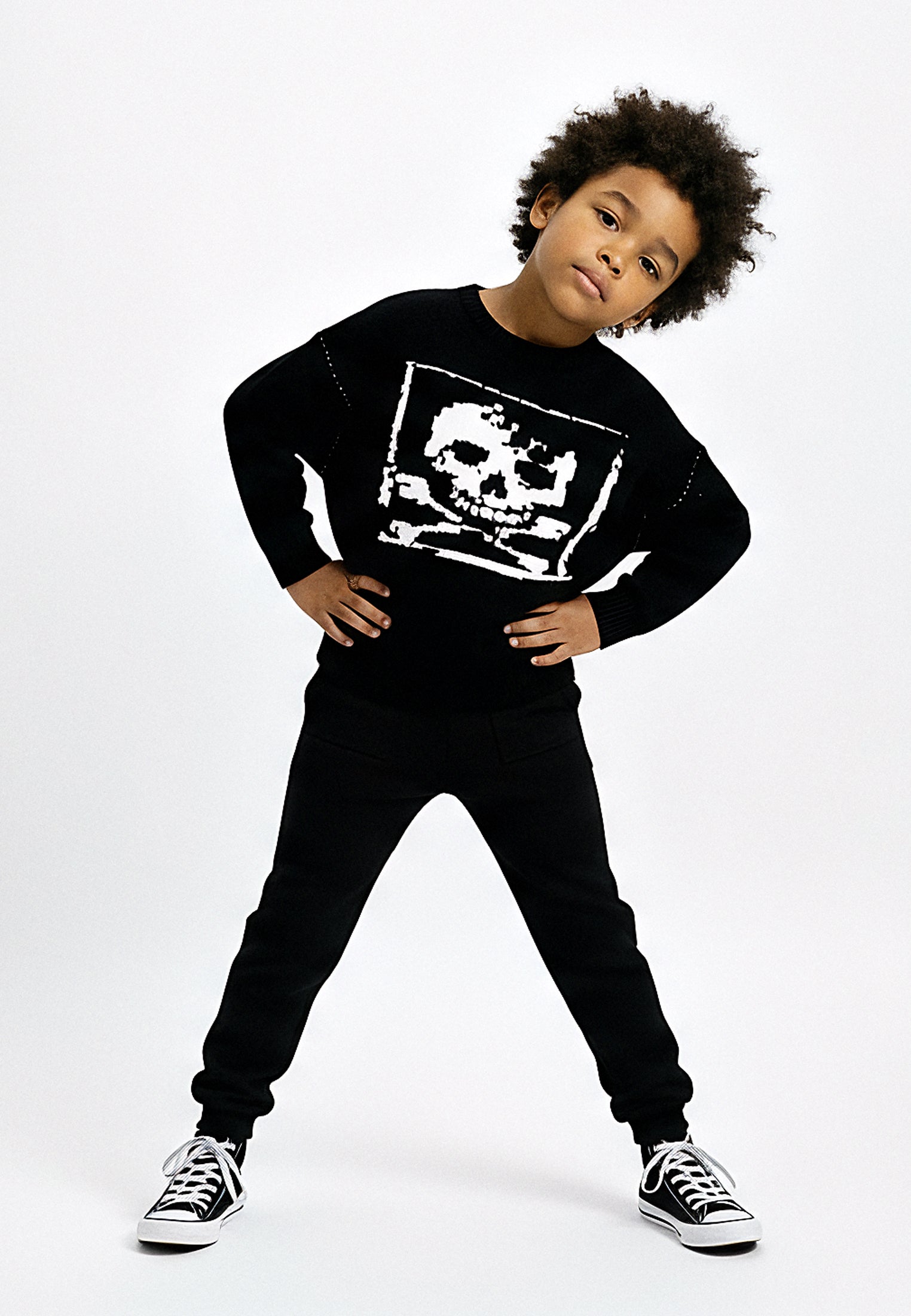 BOYS SKULLY JUMPER BLACK
