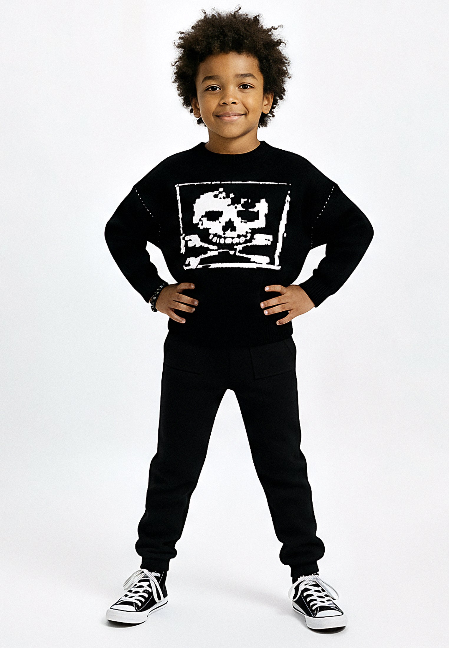 BOYS SKULLY JUMPER BLACK