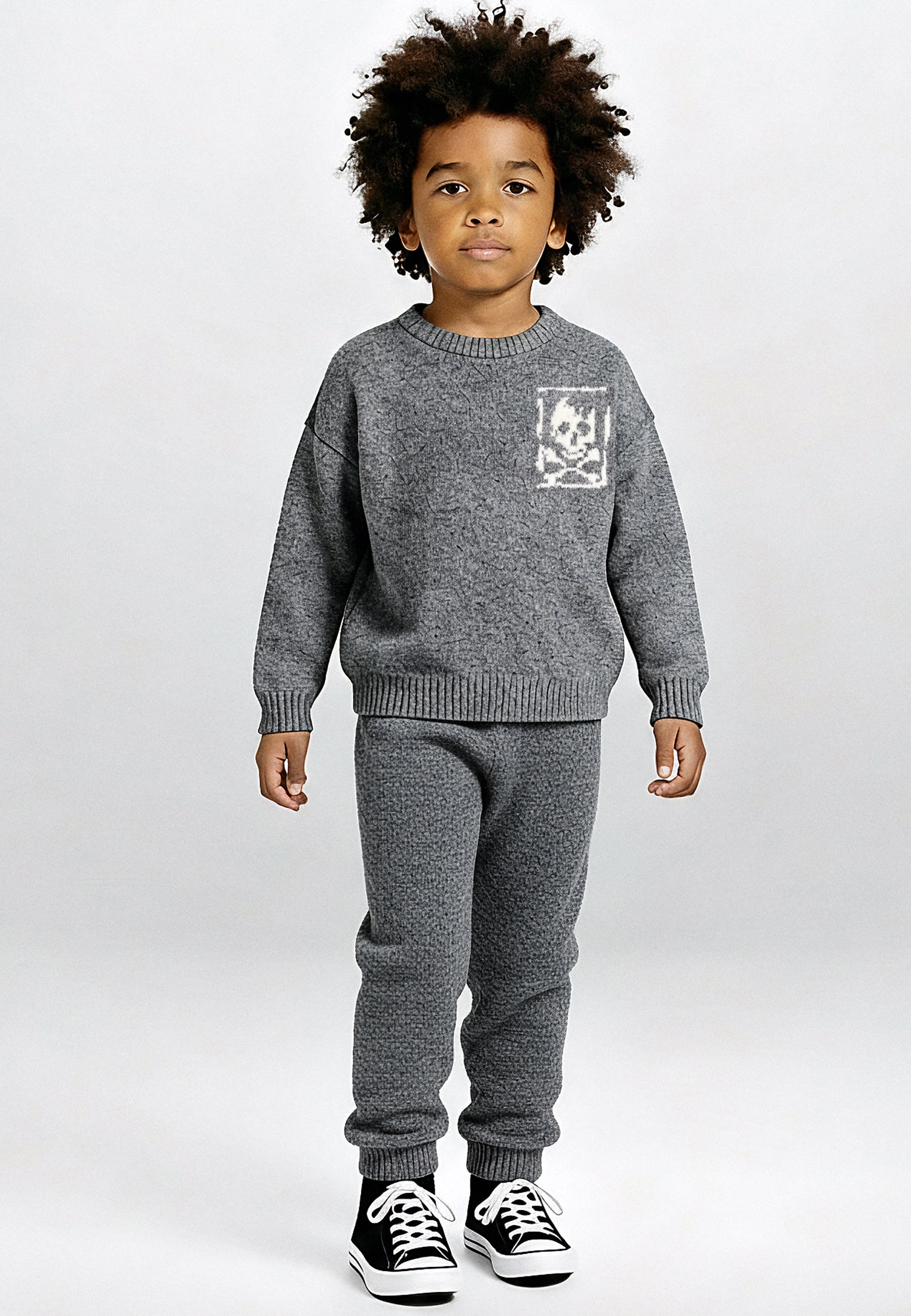 BOYS SKULLY LOGO PANT CHARCOAL