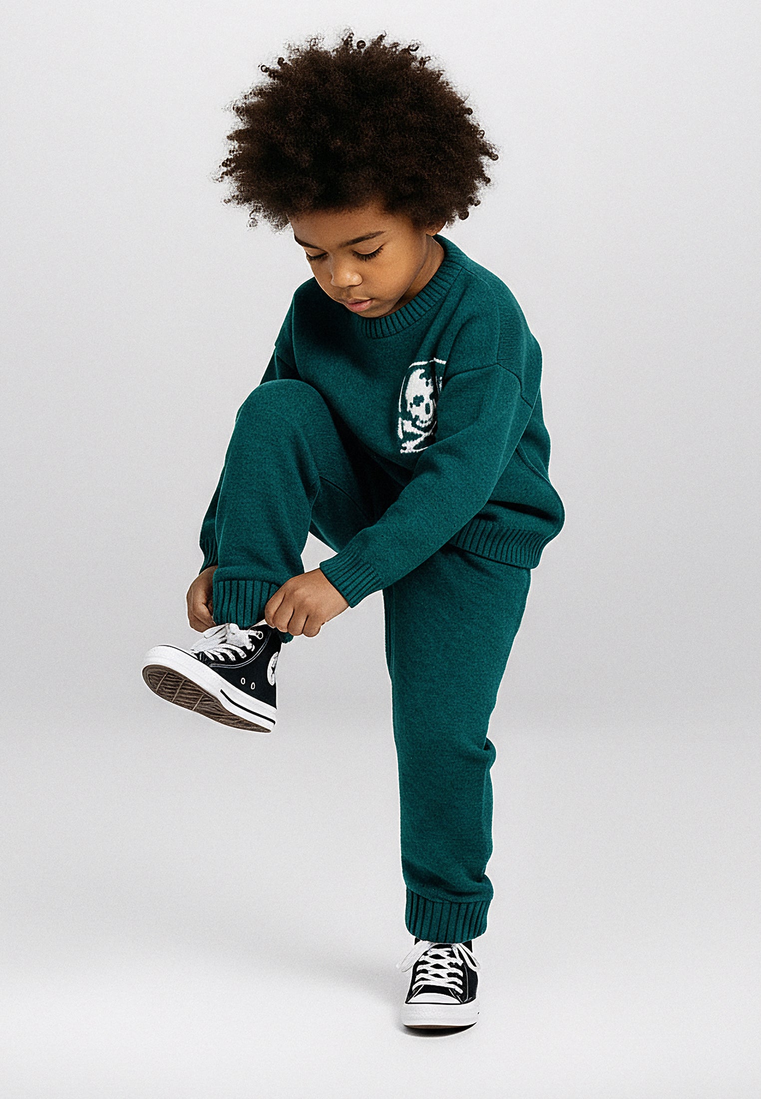 BOYS SKULLY LOGO PANT FOREST GREEN