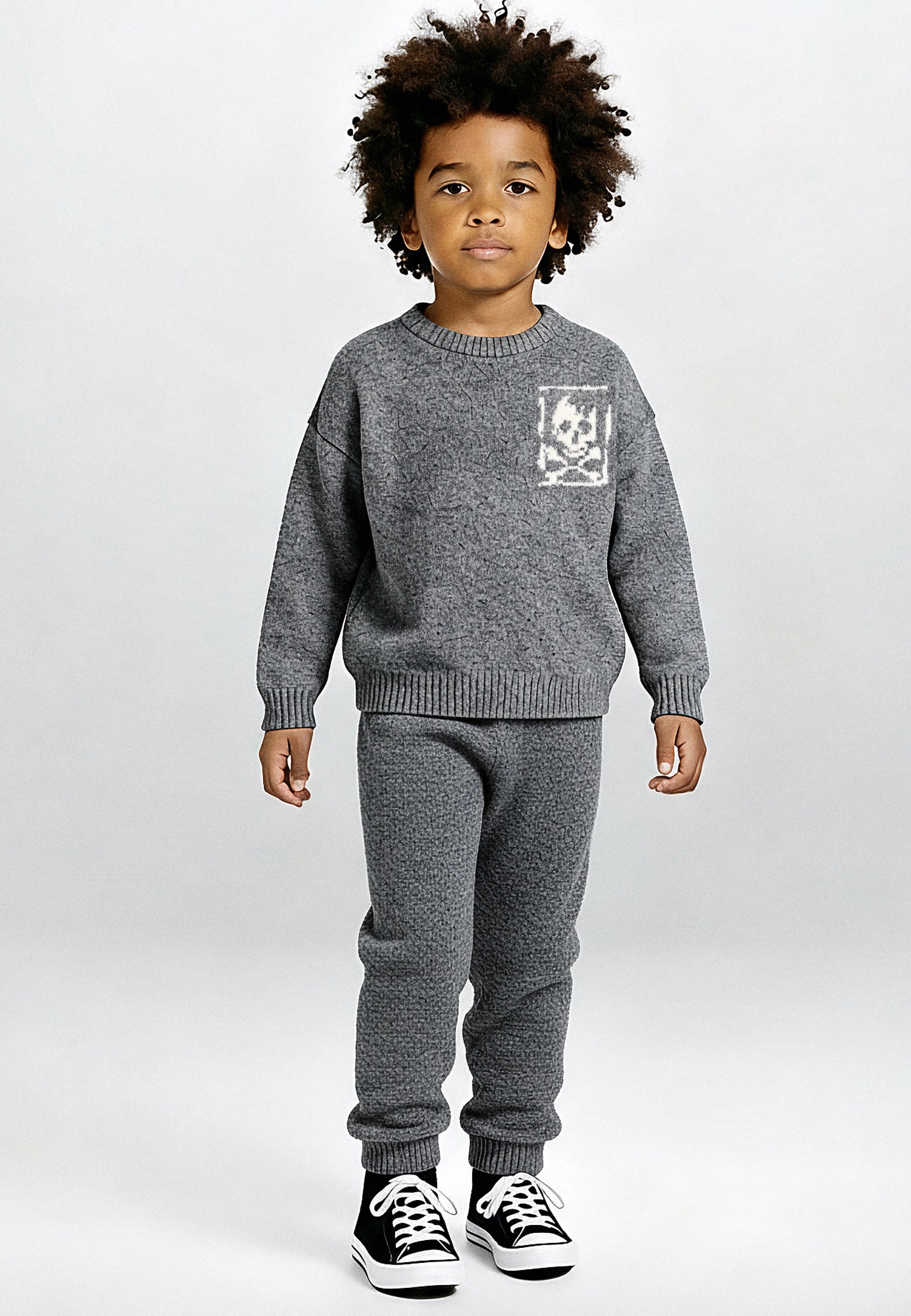 BOYS SKULLY LOGO JUMPER CHARCOAL