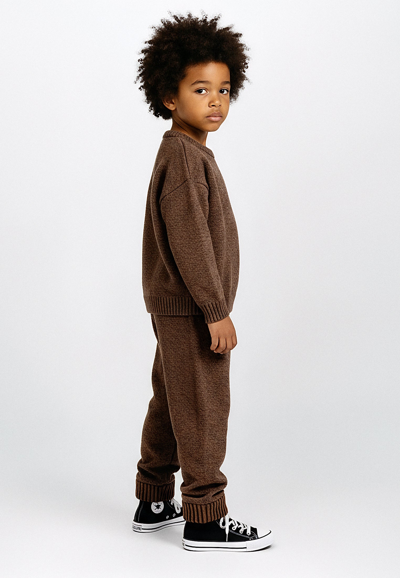 BOYS SKULLY LOGO JUMPER DARK BROWN