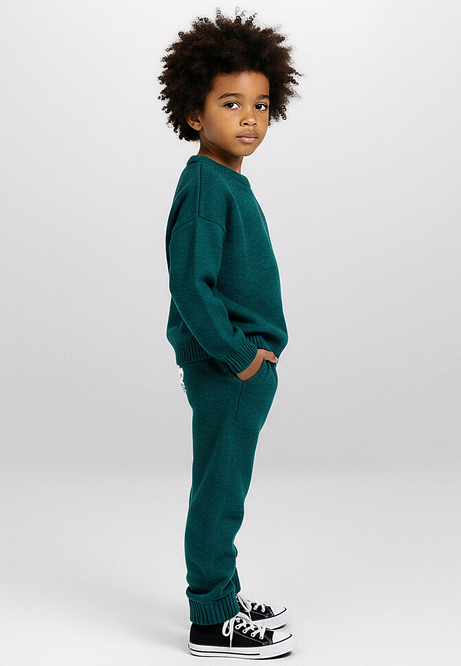 BOYS SKULLY LOGO JUMPER FOREST GREEN