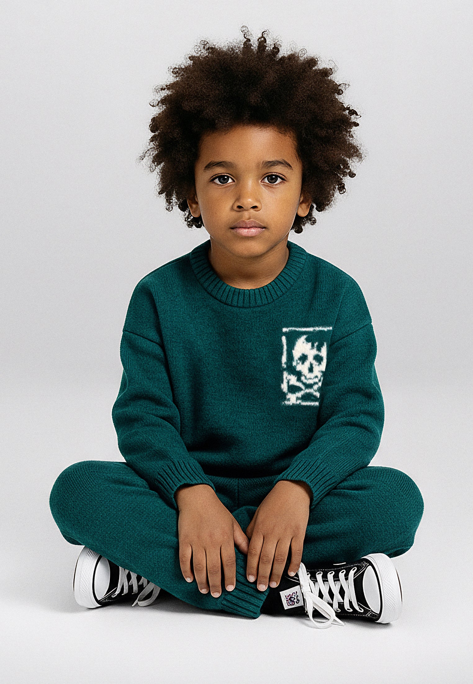 BOYS SKULLY LOGO JUMPER FOREST GREEN