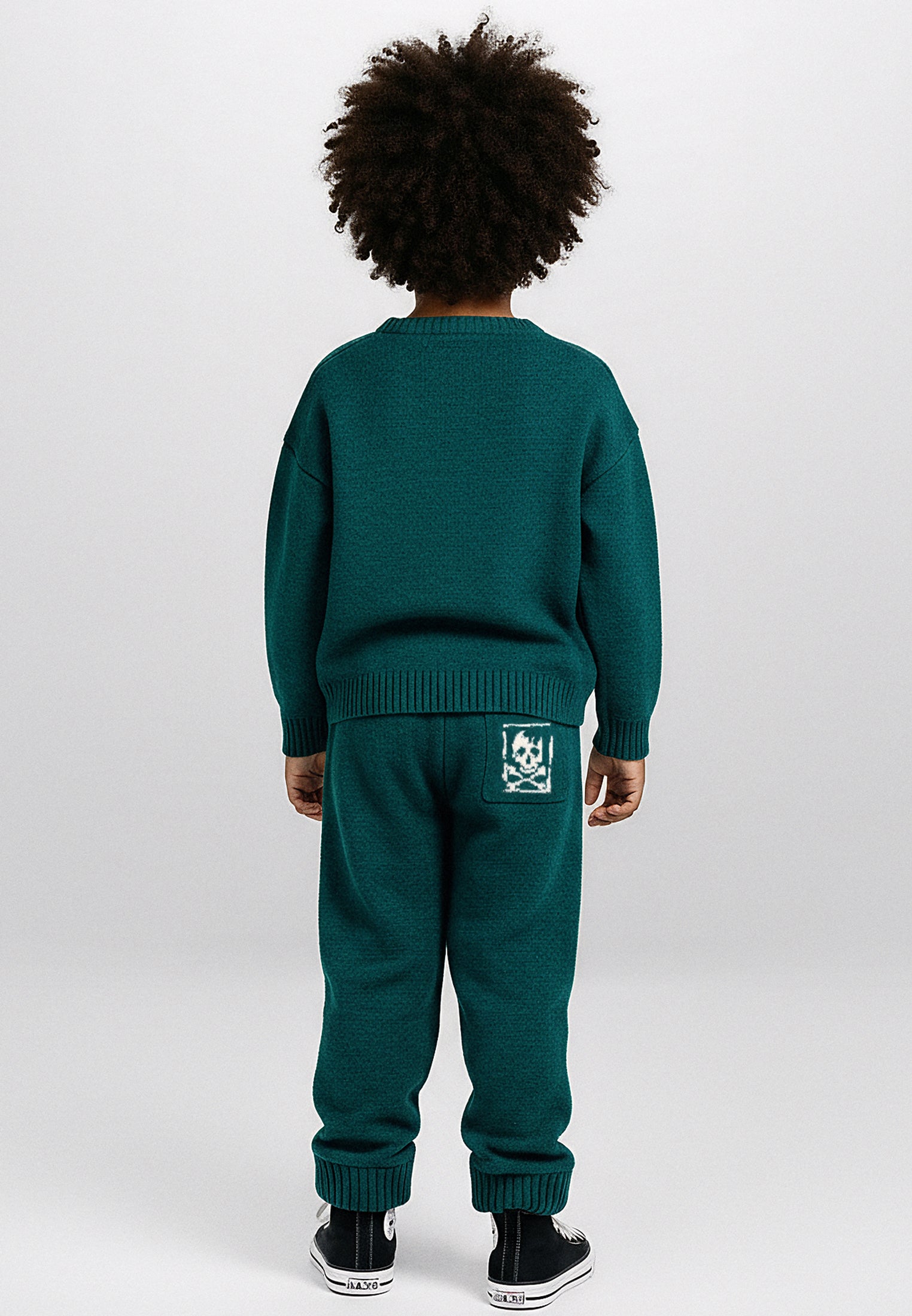 BOYS SKULLY LOGO JUMPER FOREST GREEN