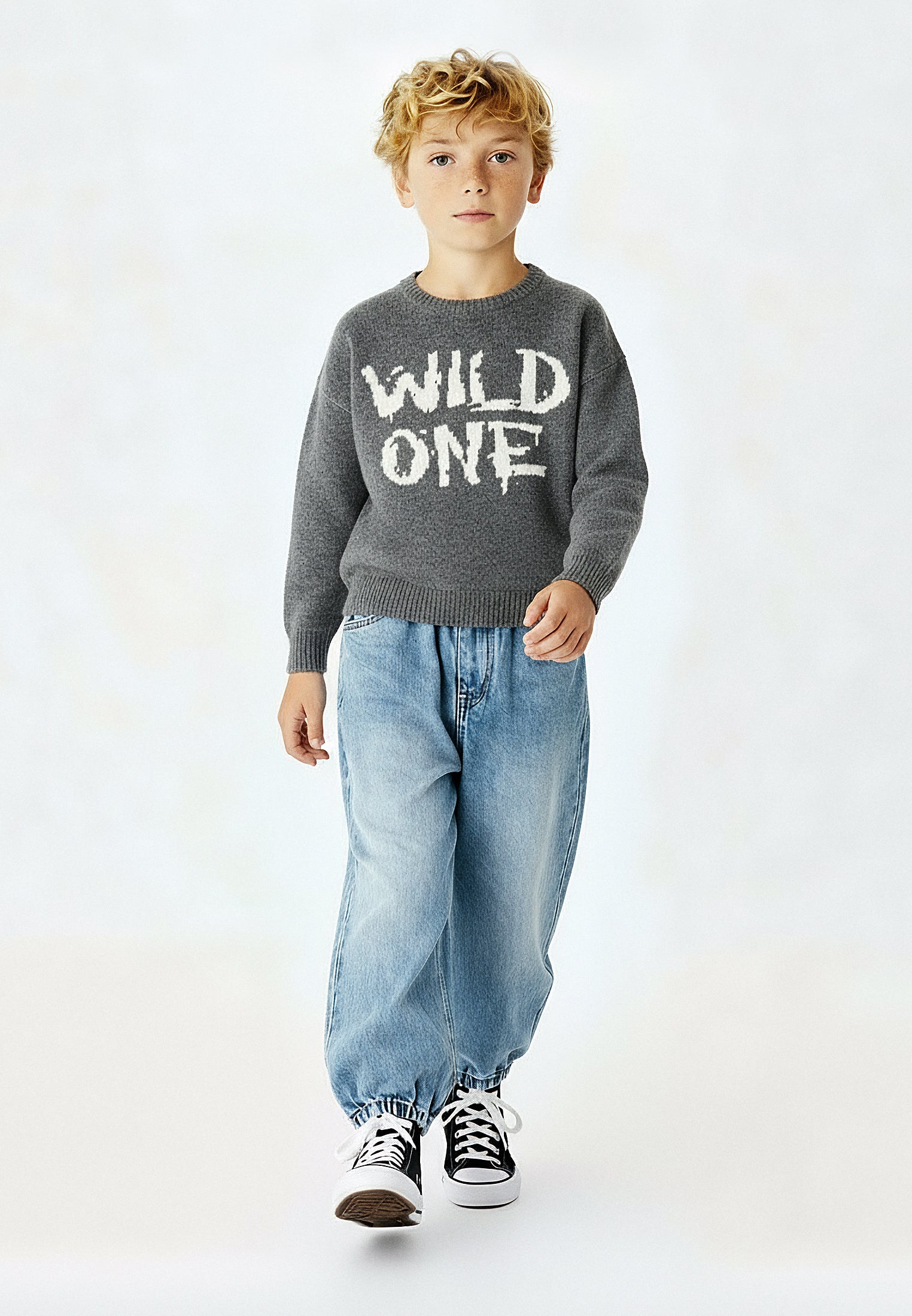 BOYS WILD ONE JUMPER CHARCOAL