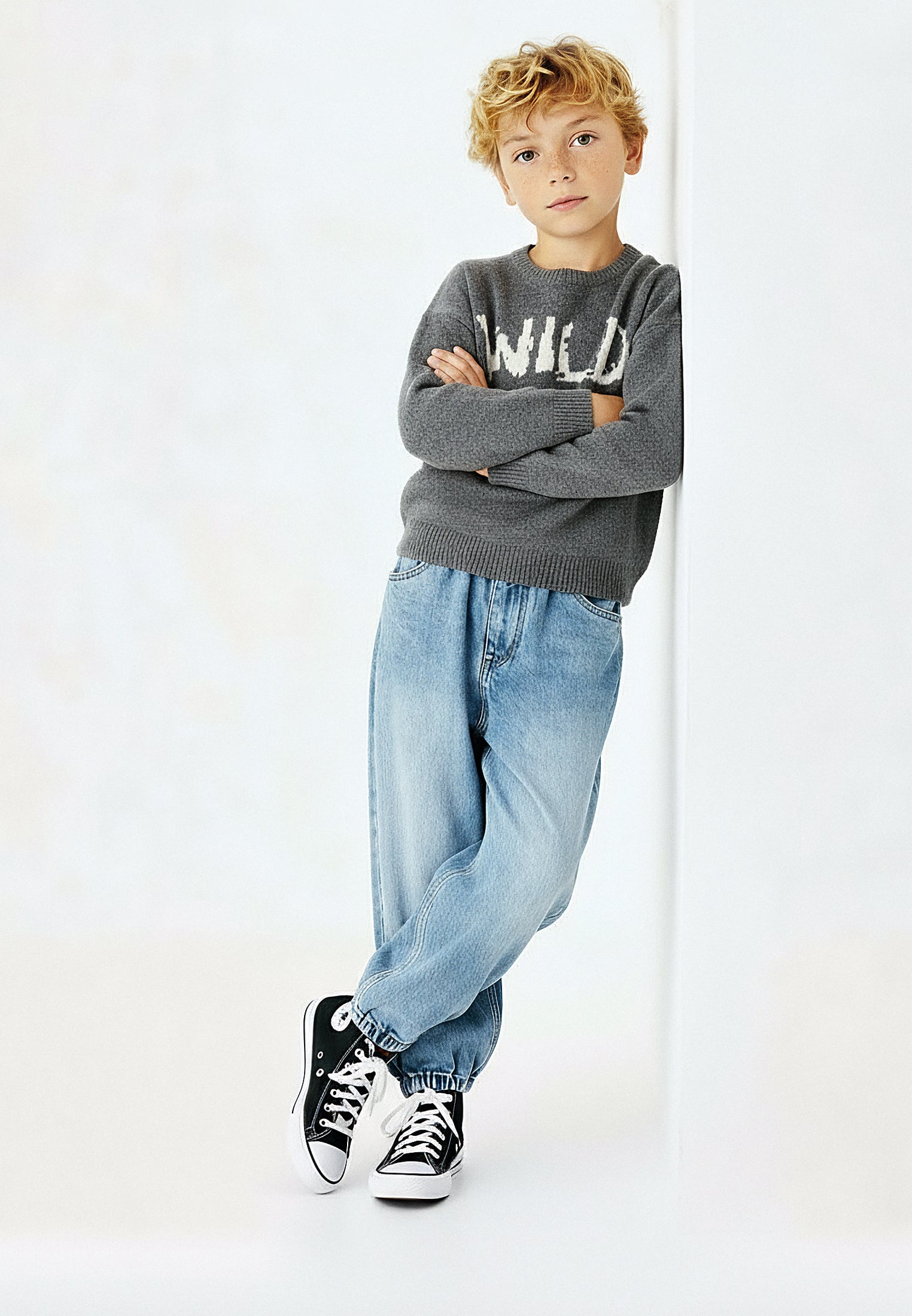 BOYS WILD ONE JUMPER CHARCOAL