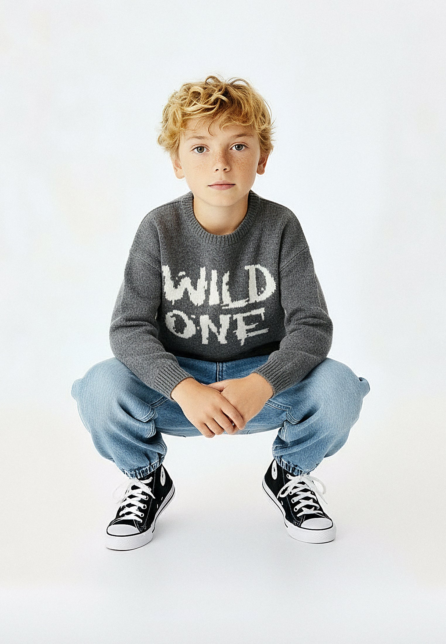 BOYS WILD ONE JUMPER CHARCOAL