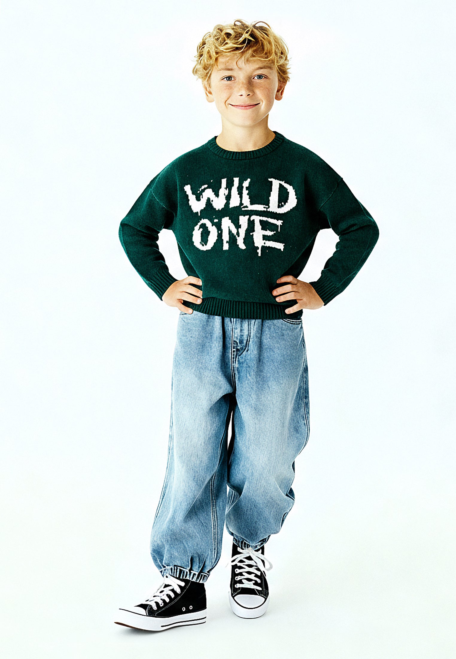 BOYS WILD ONE JUMPER FOREST GREEN