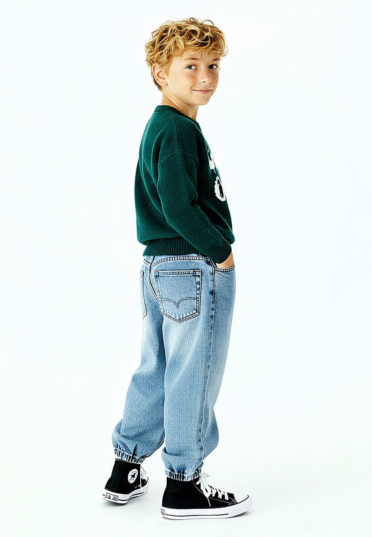 BOYS WILD ONE JUMPER FOREST GREEN