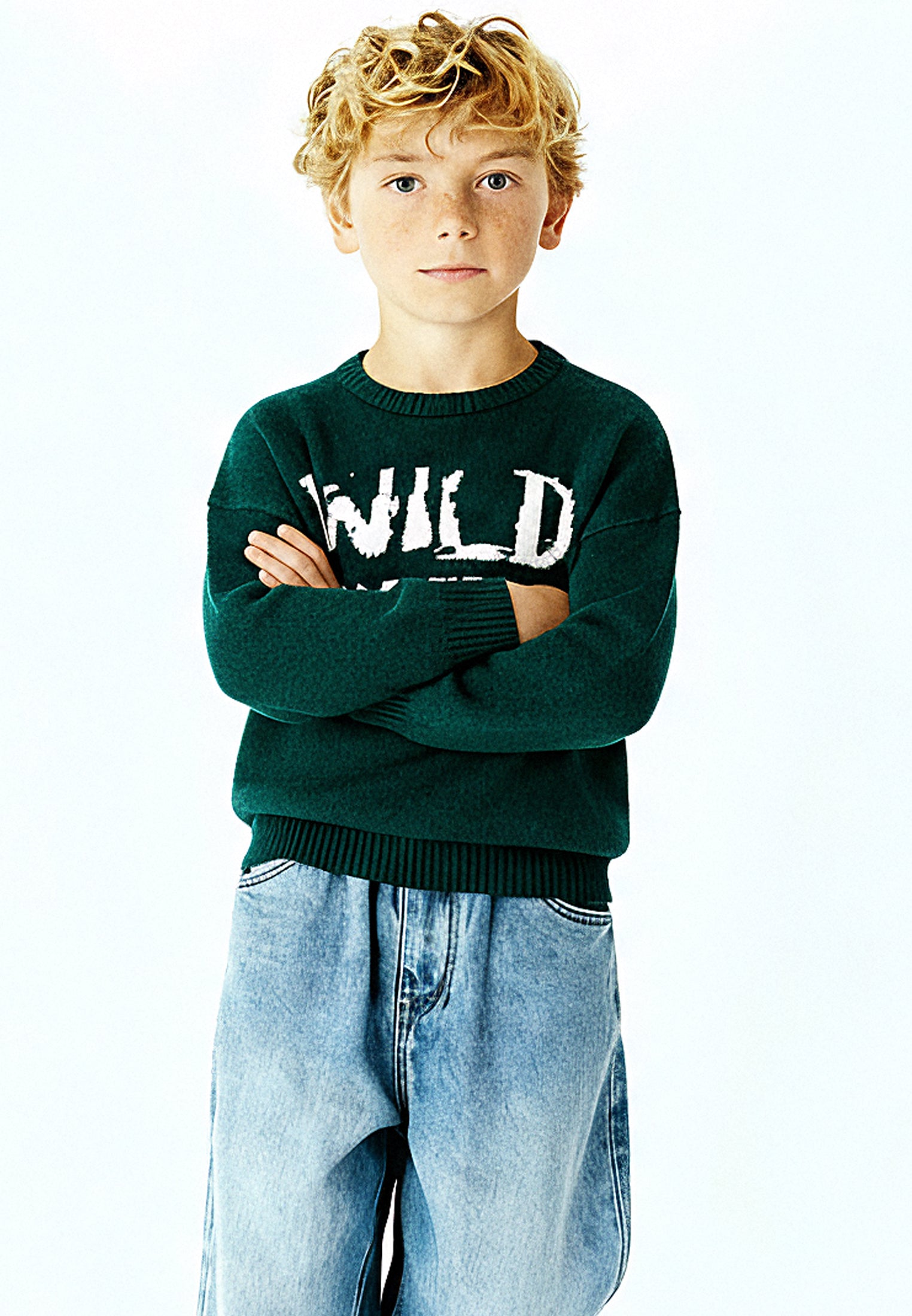 BOYS WILD ONE JUMPER FOREST GREEN