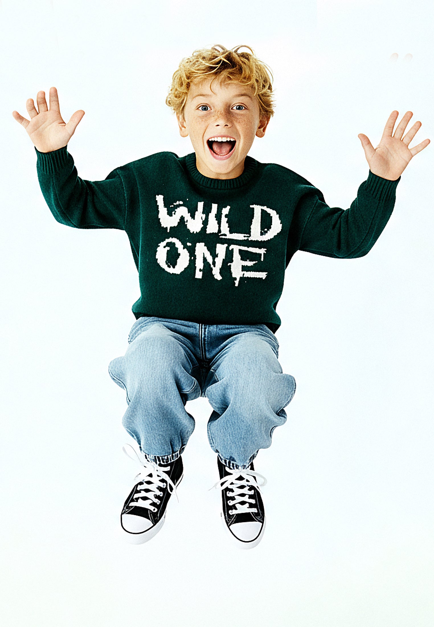 BOYS WILD ONE JUMPER FOREST GREEN