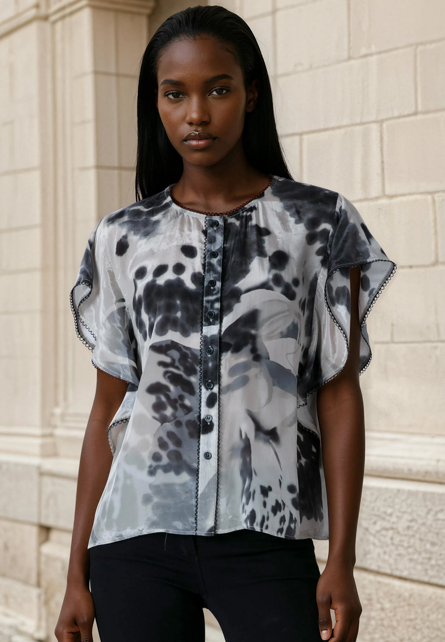 ARA TOP ORCHID BLACK