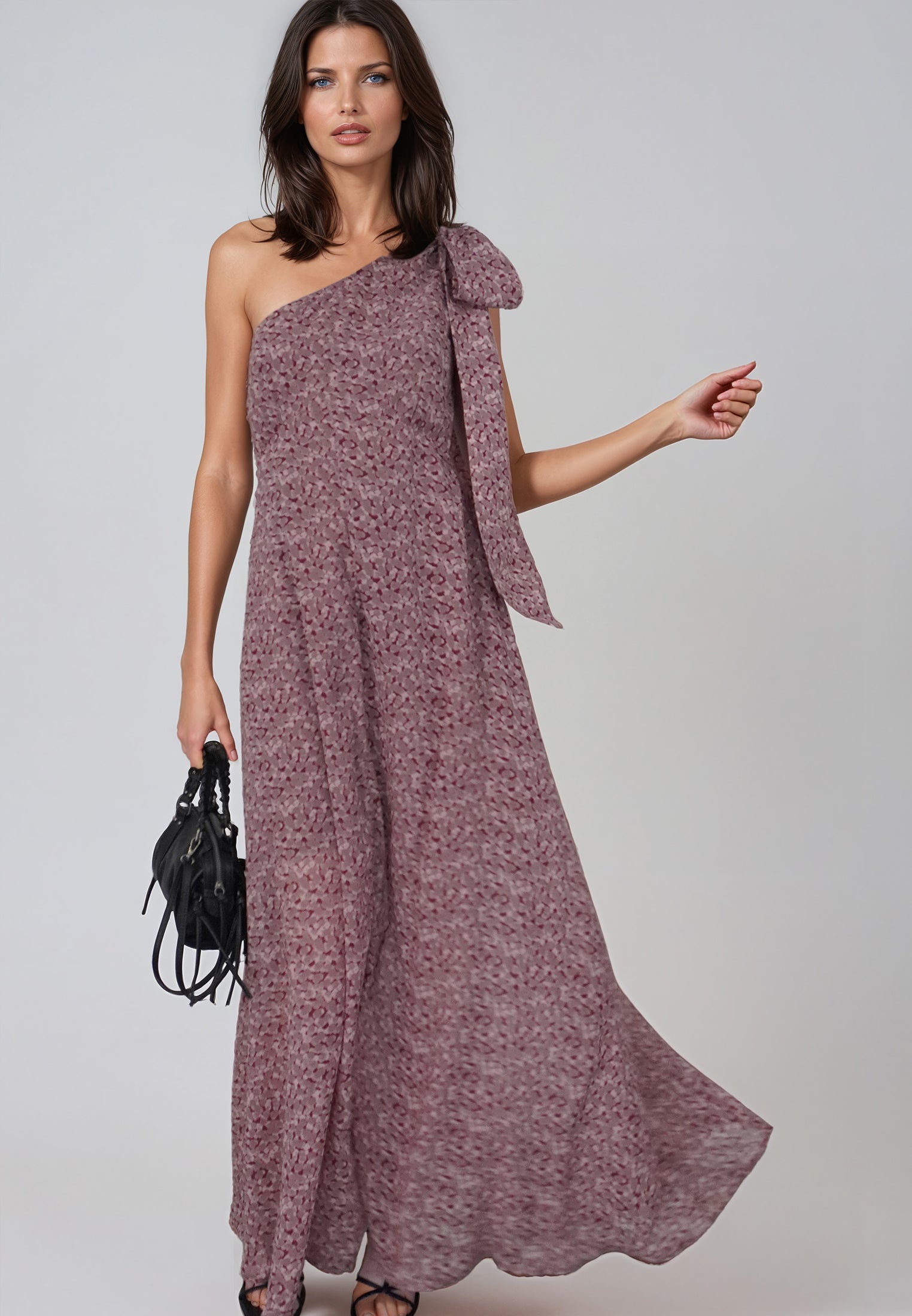 MARINA ONE SHOULDER DRESS BLEND ASHES