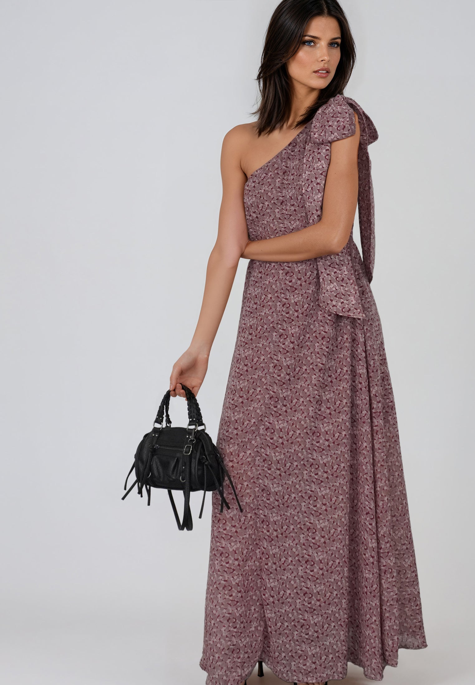 MARINA ONE SHOULDER DRESS BLEND ASHES