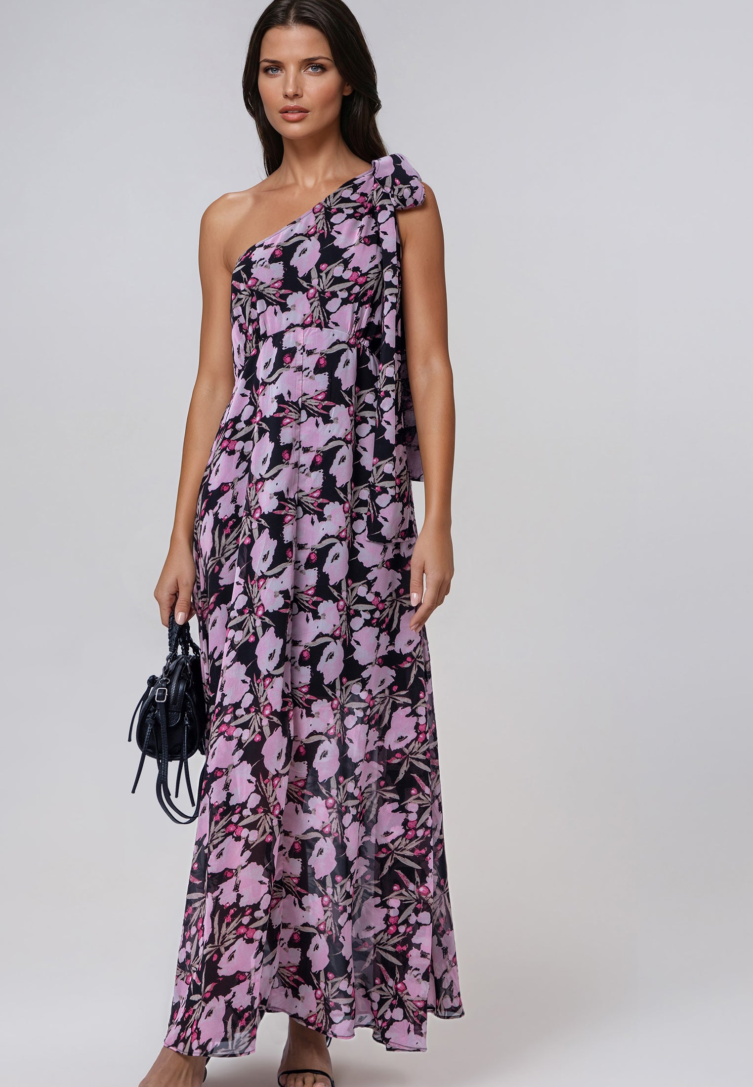 MARINA ONE SHOULDER DRESS PRIME PINK