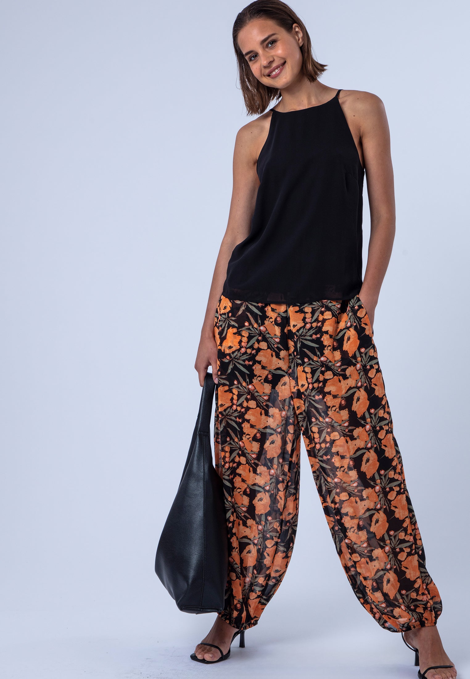 HELENA TROUSERS PRIME ORANGE FLORAL