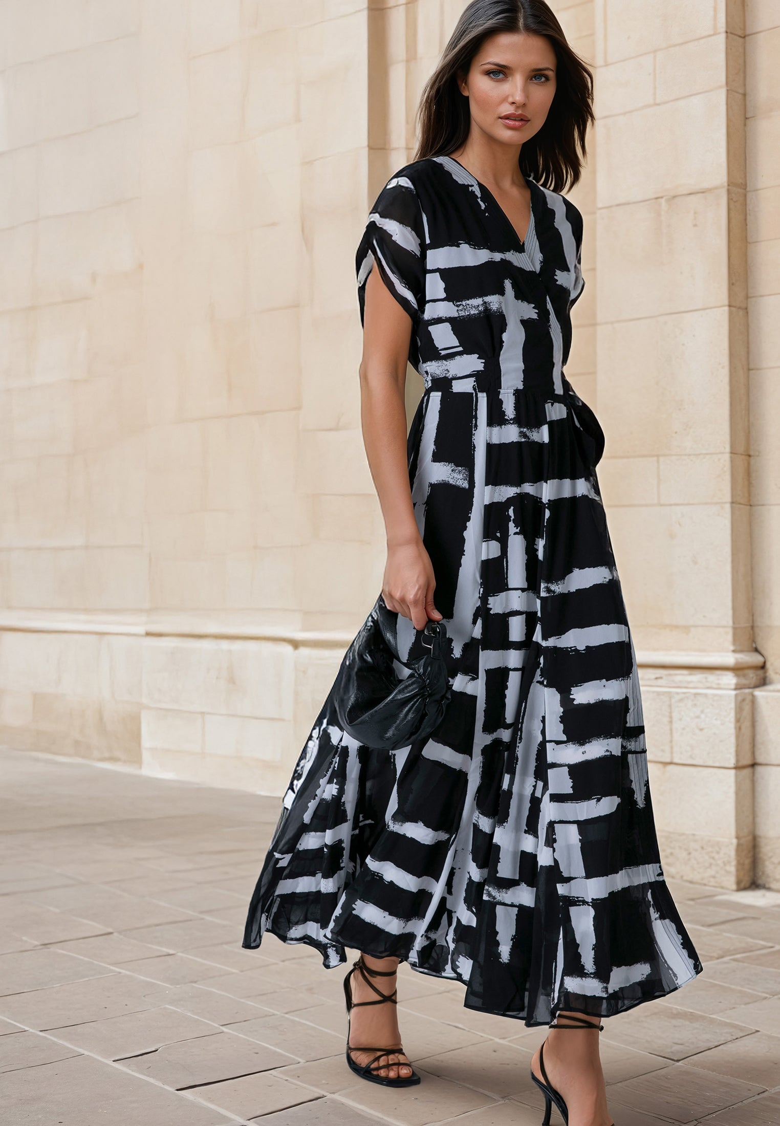SOLSTICE MAXI DRESS SELVAGE BLACK