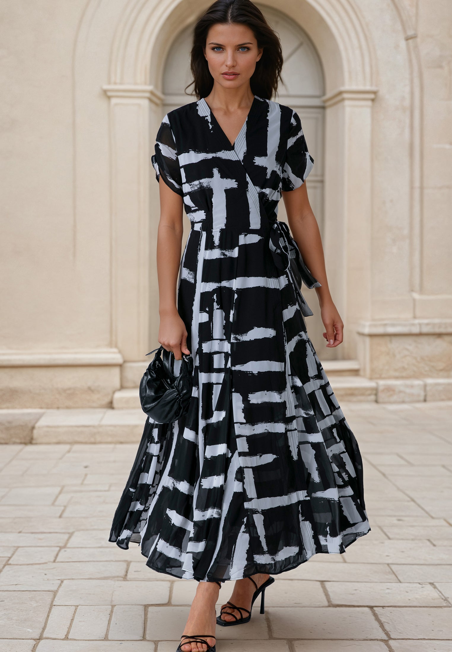 SOLSTICE MAXI DRESS SELVAGE BLACK