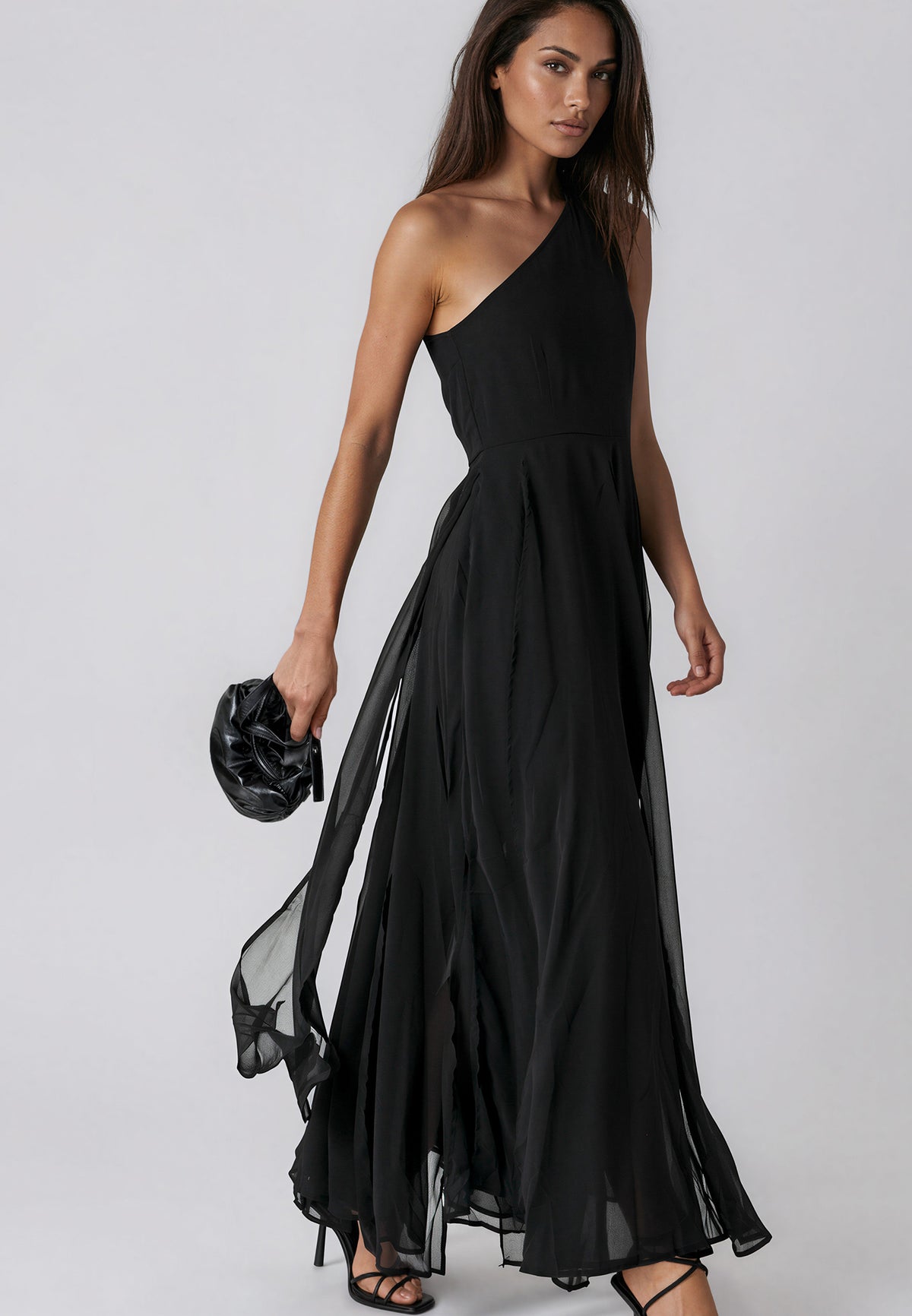 SELECT ONE SHOULDER DRESS BLACK