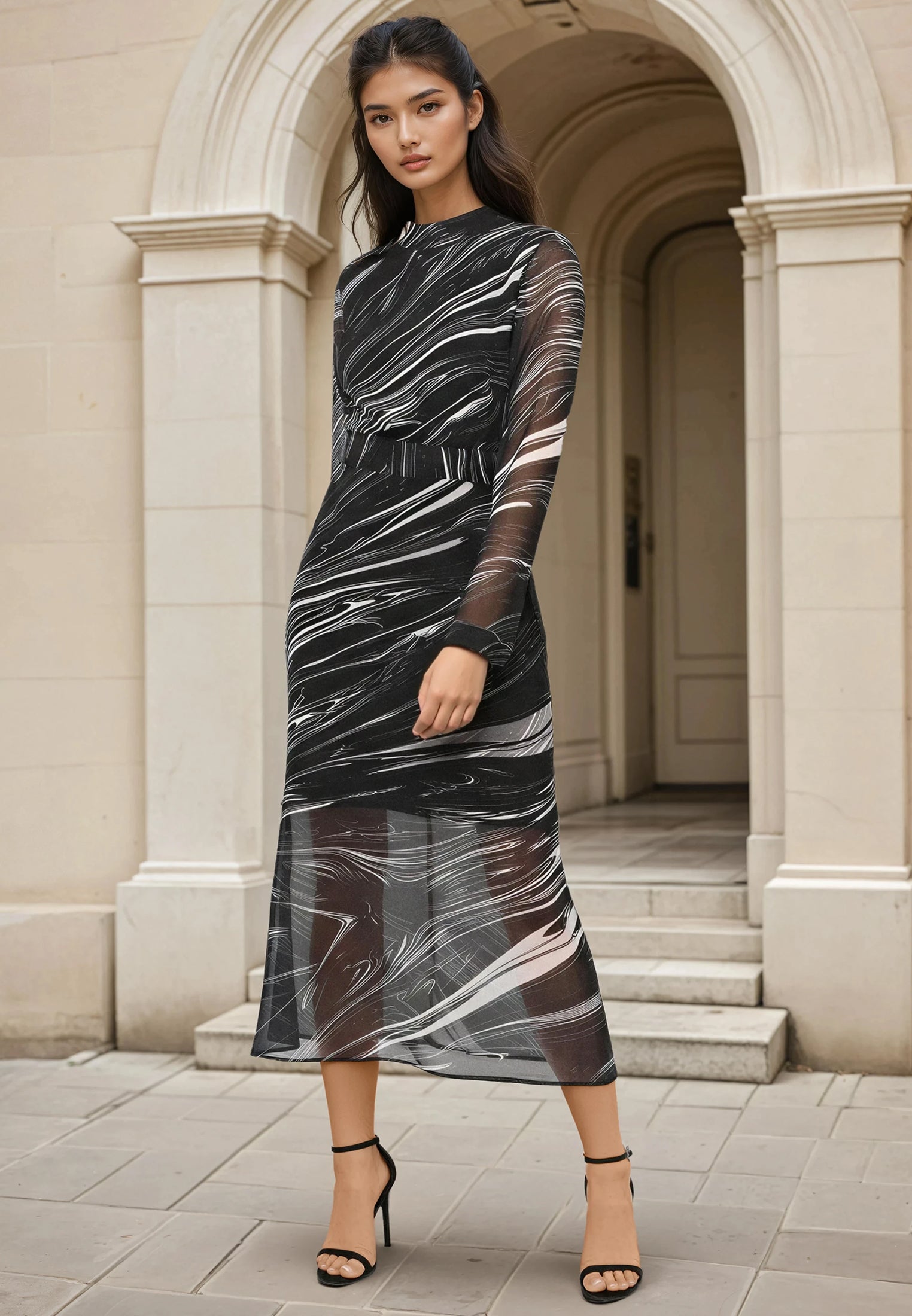 DAZZLE DRESS ALABASTER