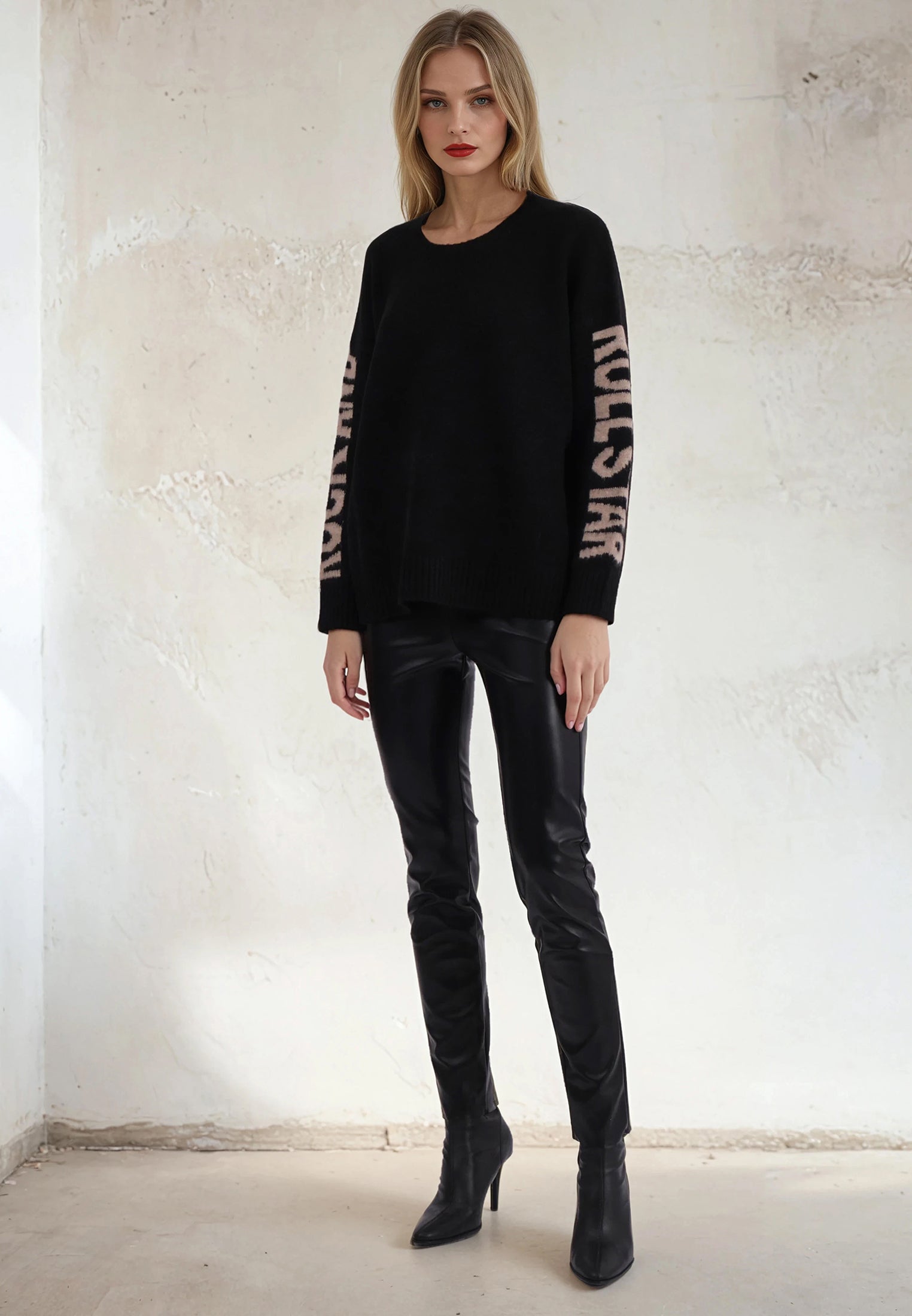 ROCK & ROLL JUMPER BLACK & NUDE