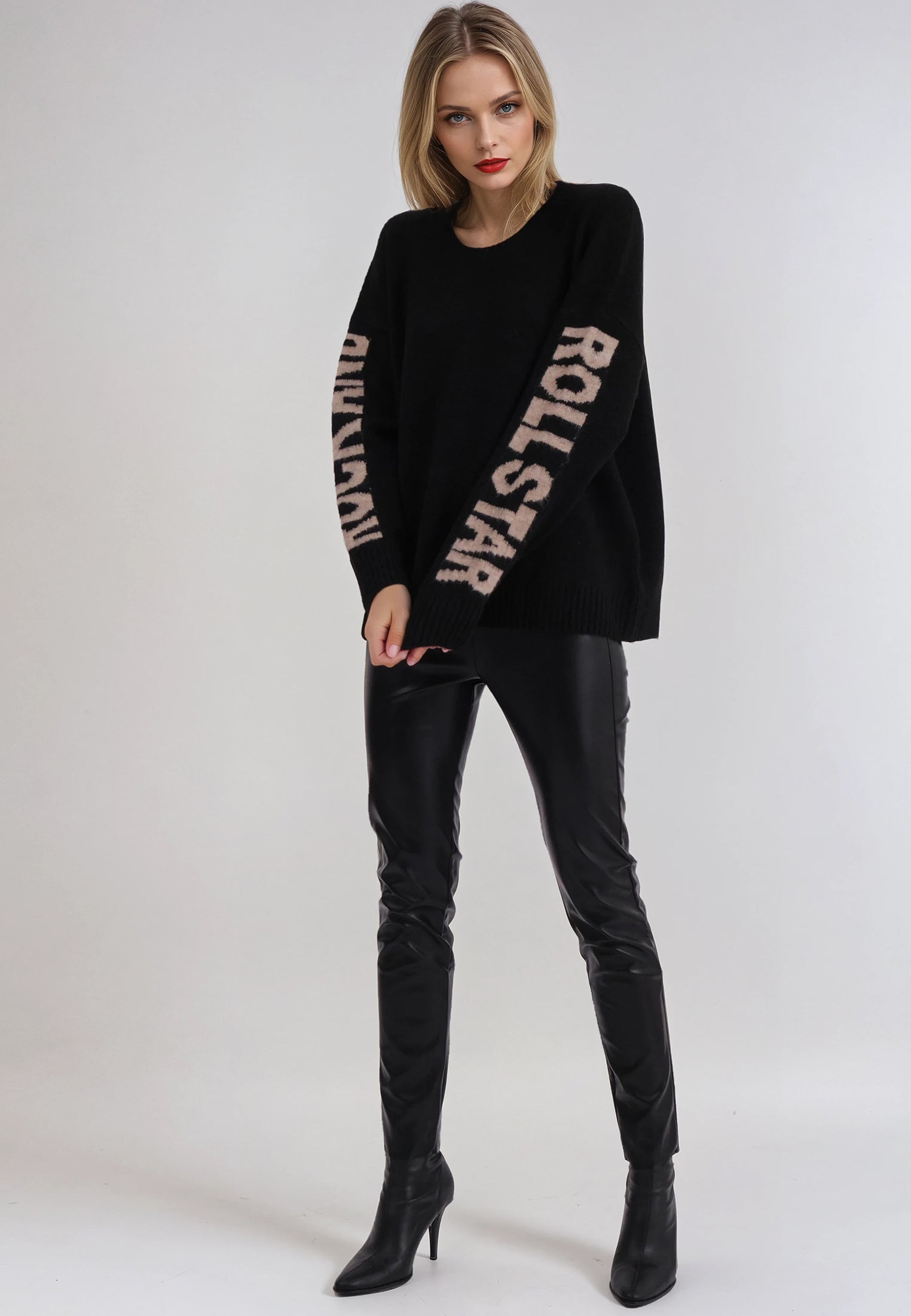 ROCK & ROLL JUMPER BLACK & NUDE