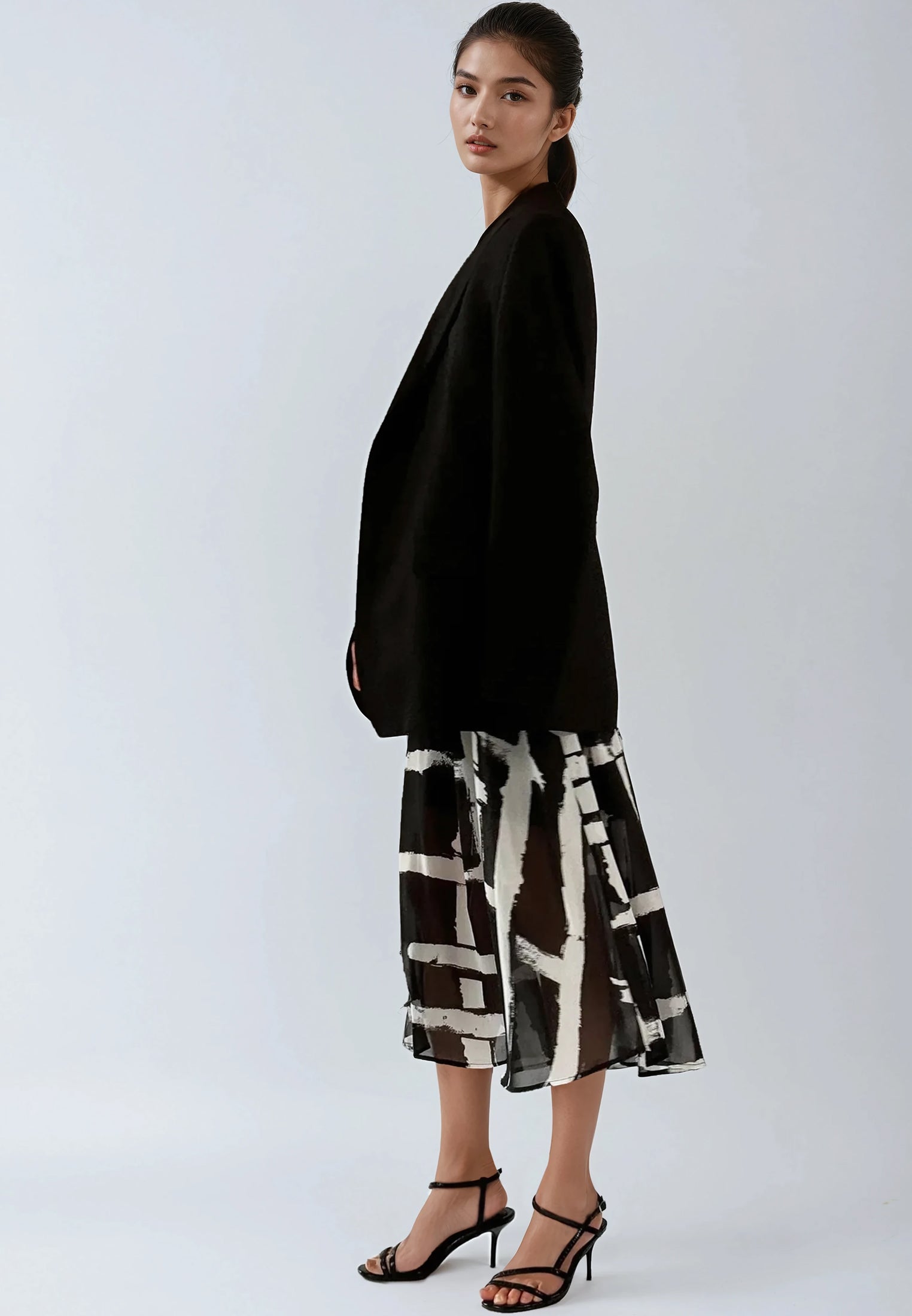 DESTINY MIDI DRESS SELVAGE BLACK