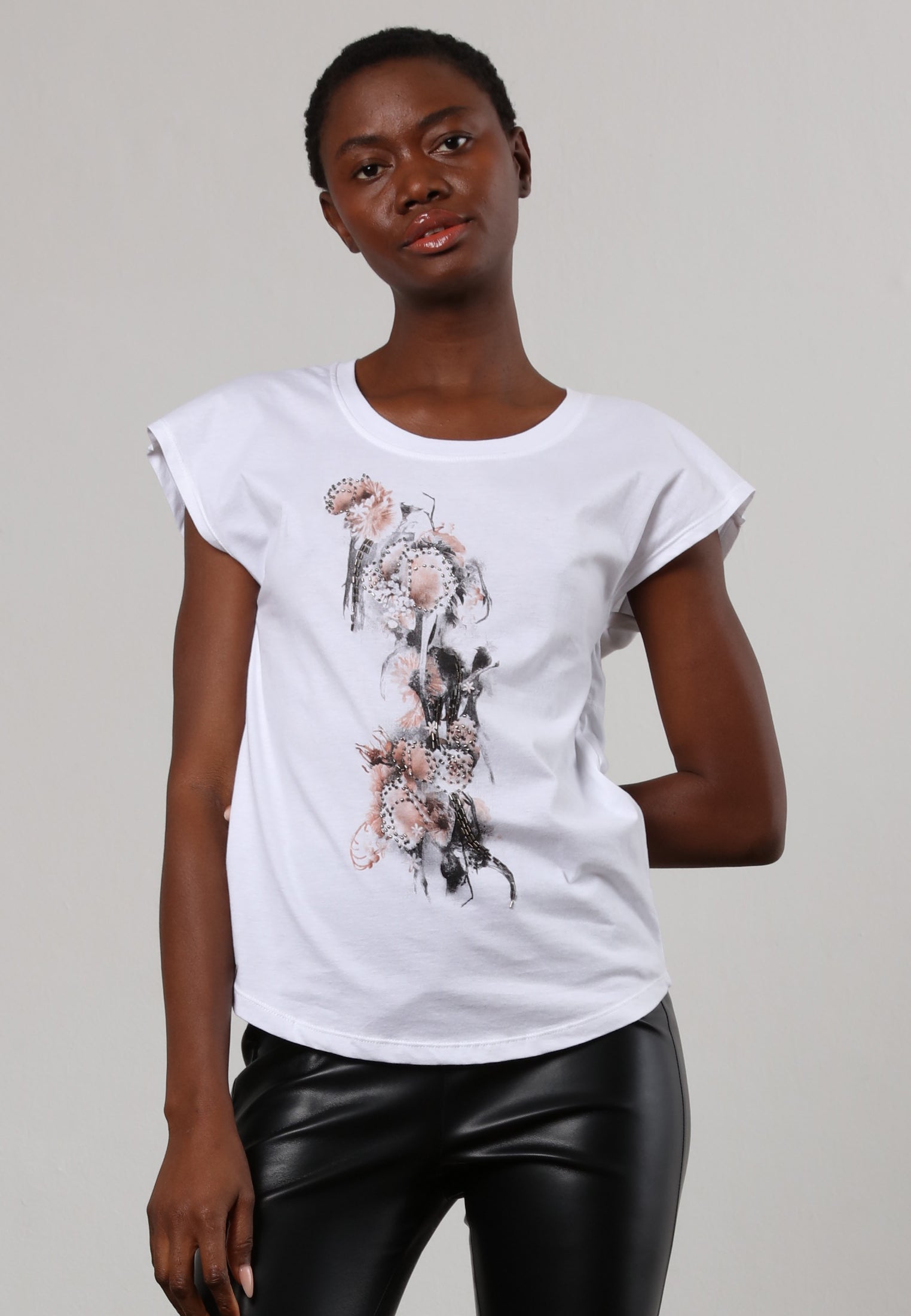 FALLEN T-SHIRT FLOWER WHITE