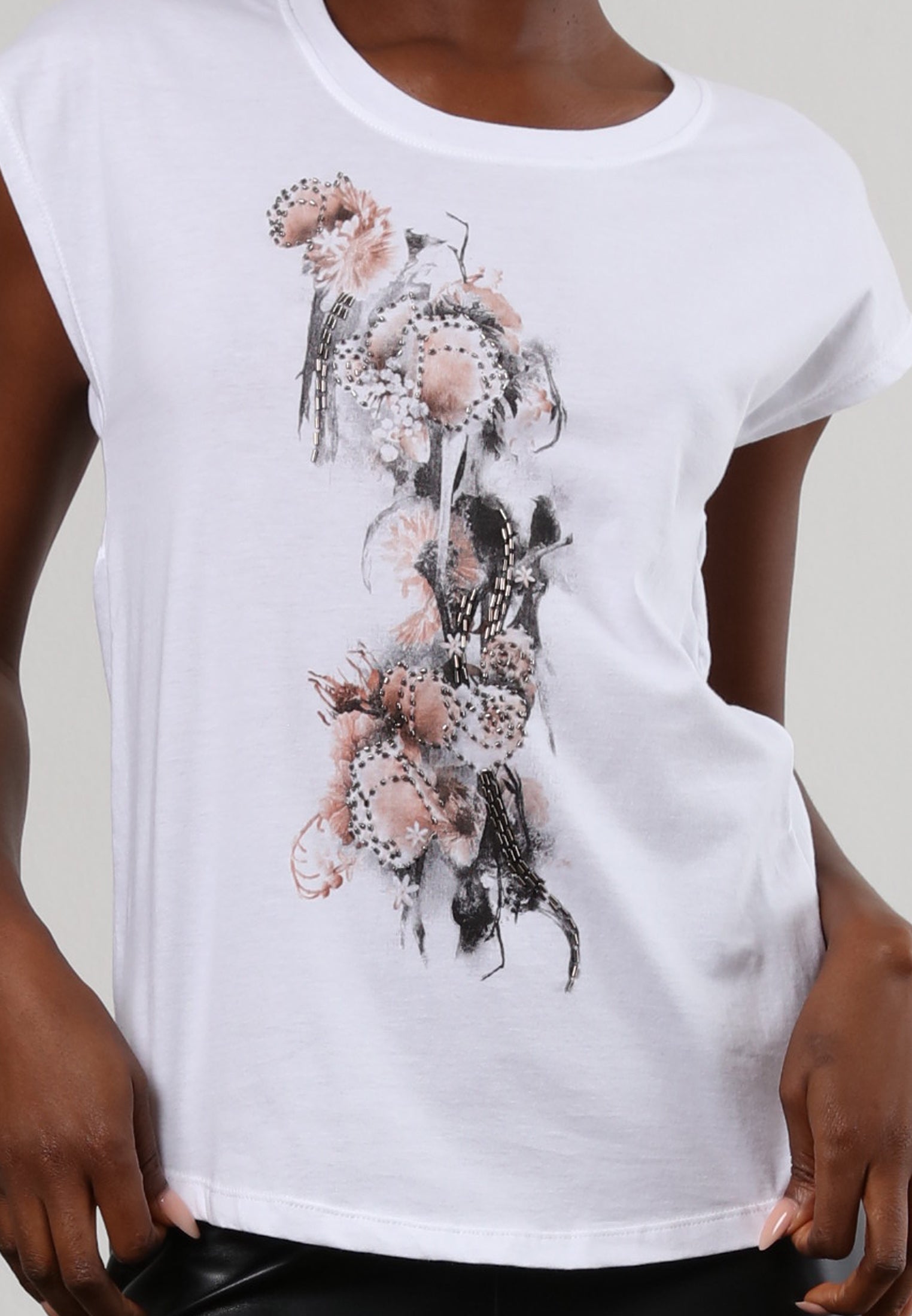 FALLEN T-SHIRT FLOWER WHITE