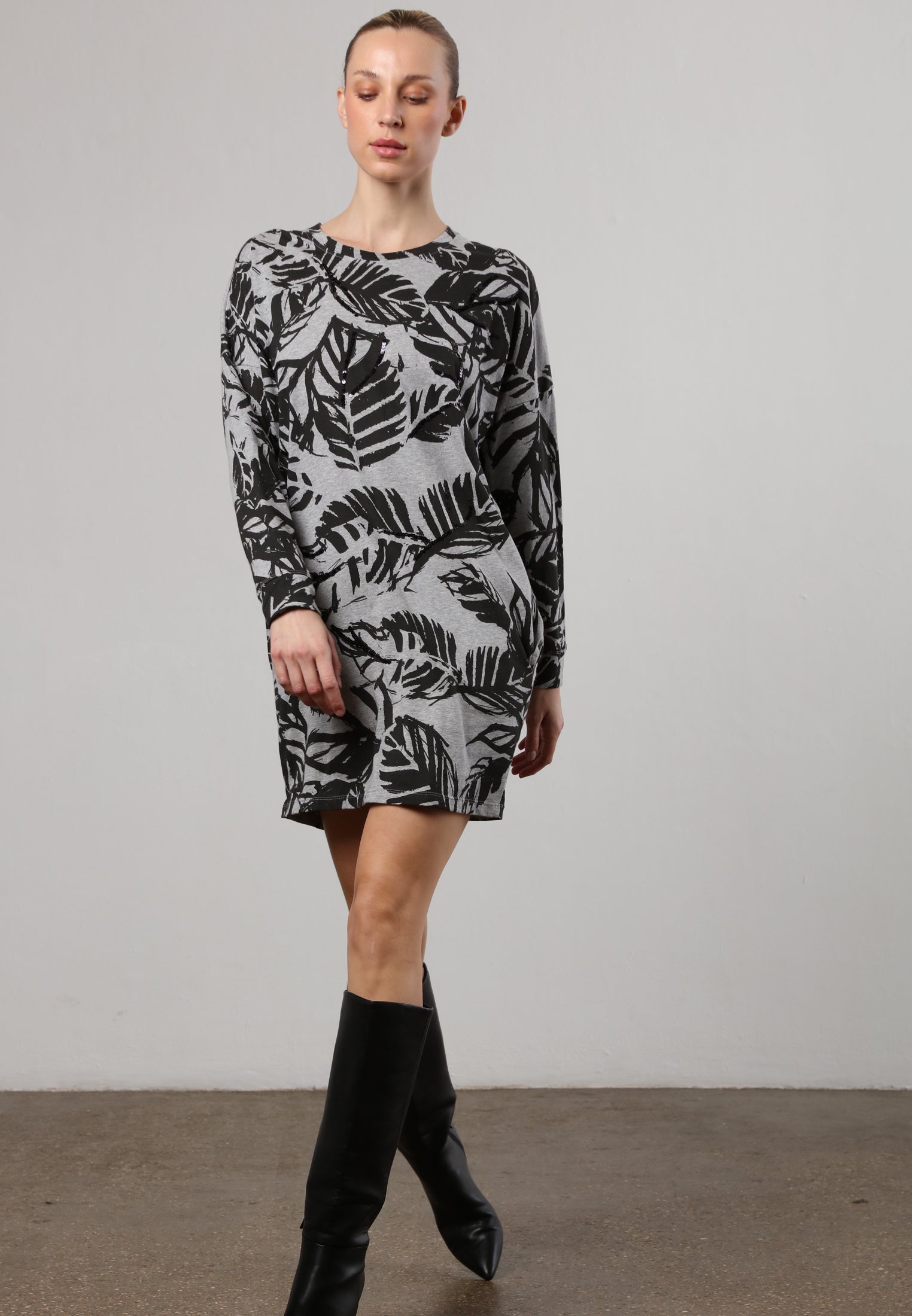 TRIBE DRESS GREY MARL