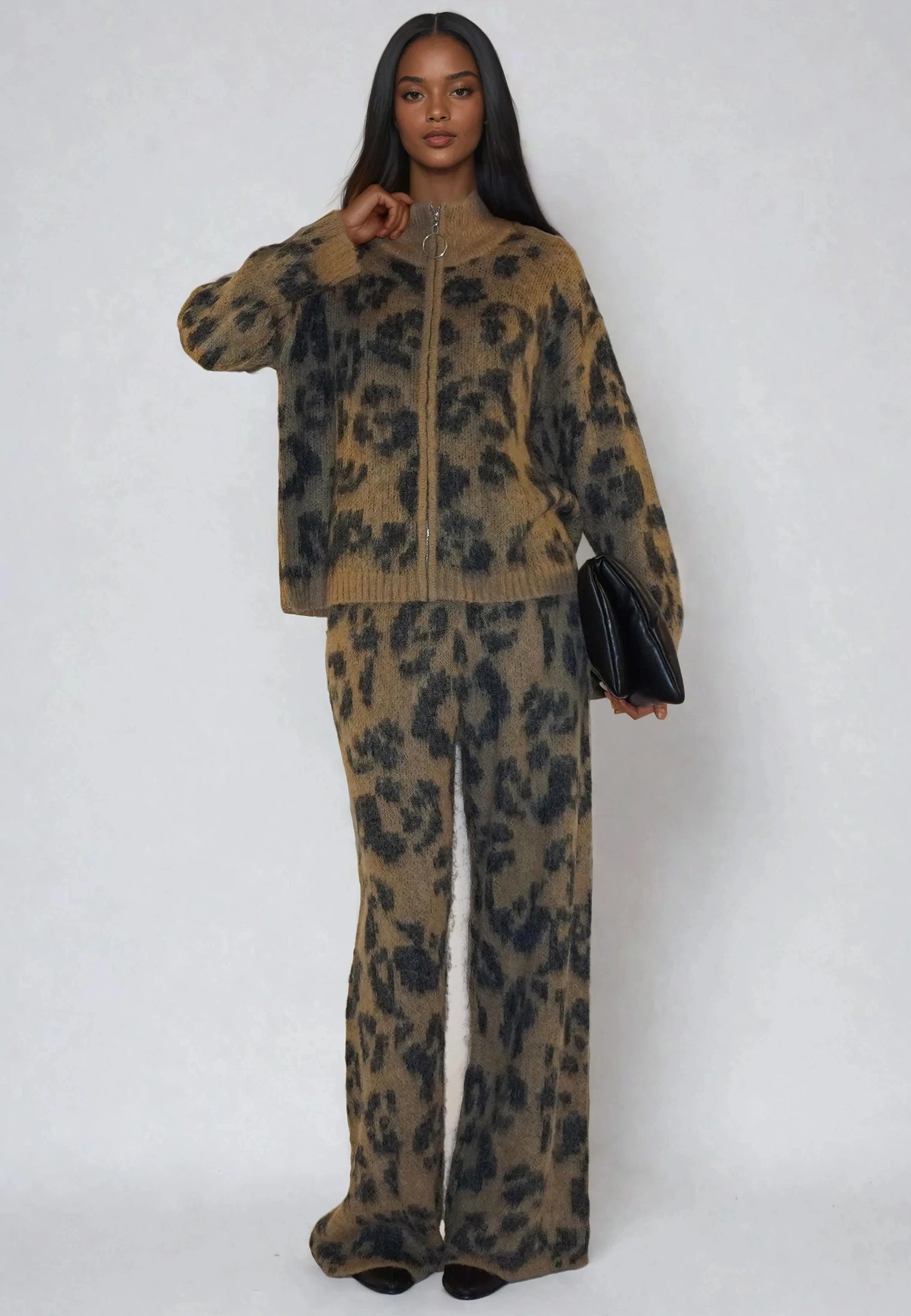 MAXIMUM CARDIGAN CAMEL & BLACK