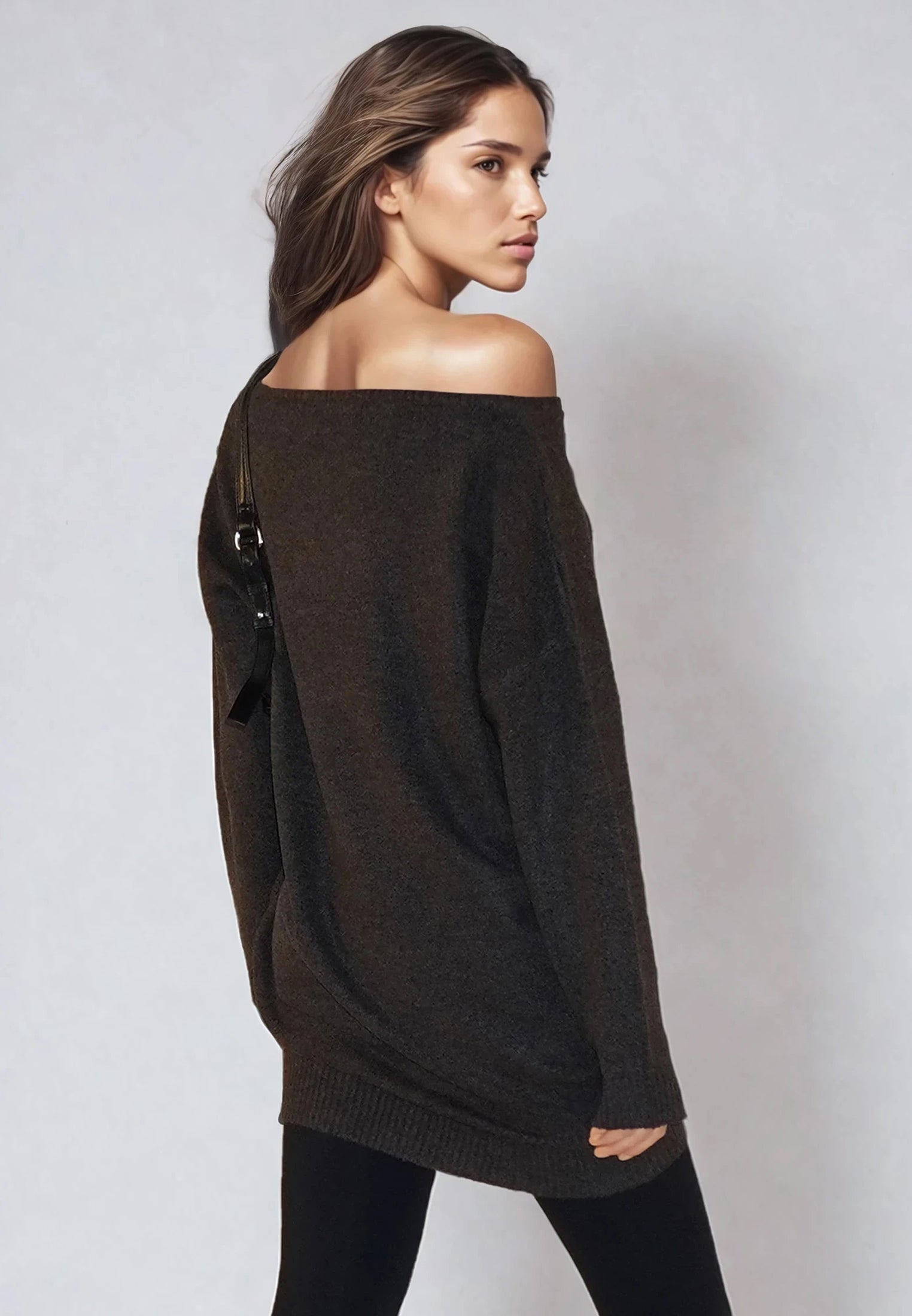 NEBULA DRESS DARK BROWN